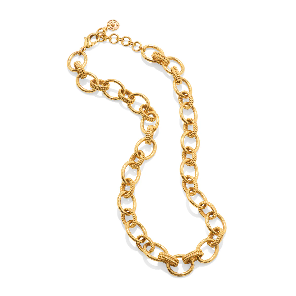 Cleopatra Regal Link Necklace, 16"+2" - Gold - Image 3