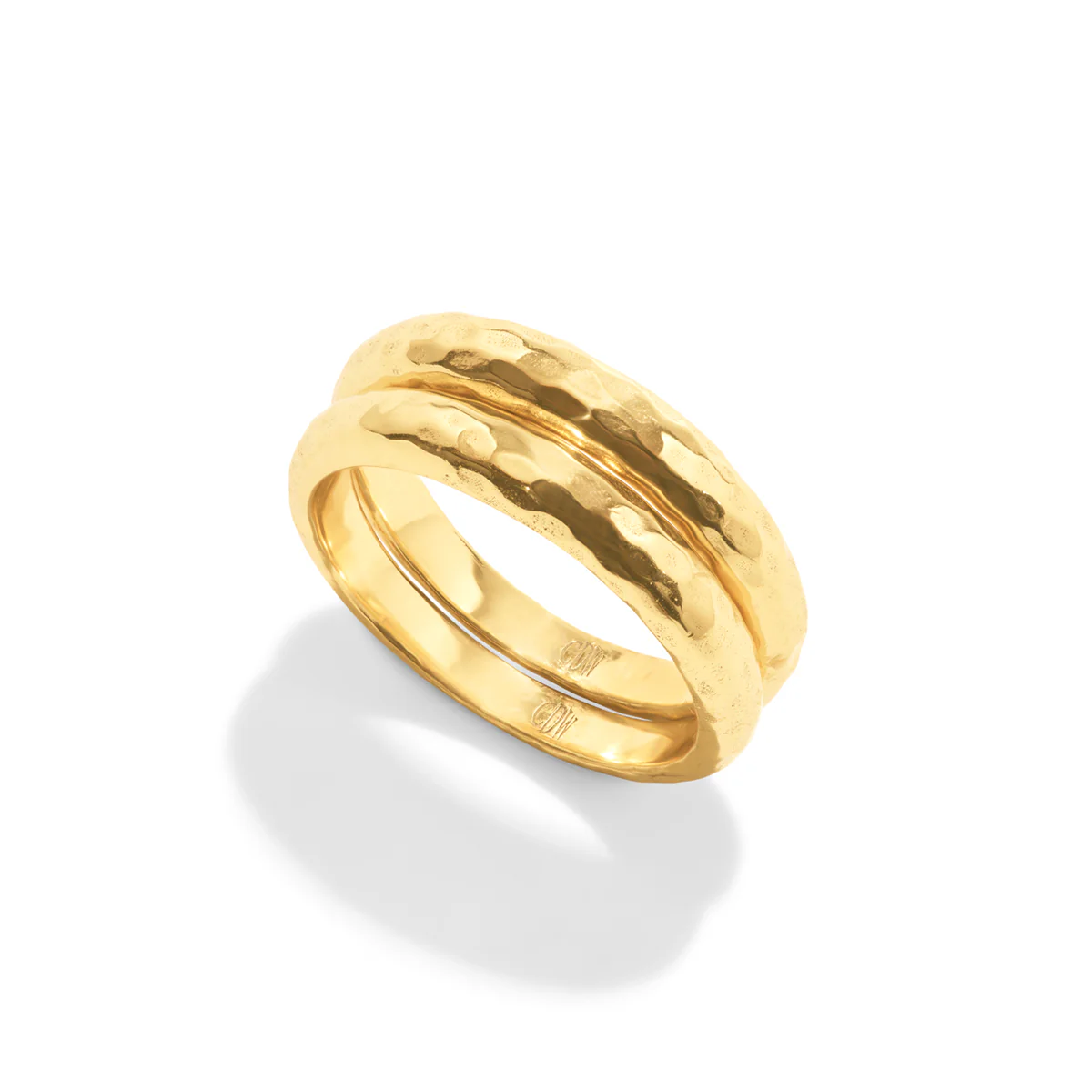 Cleopatra Slice Stacking Ring Set - Gold - Size 8 - Image 3