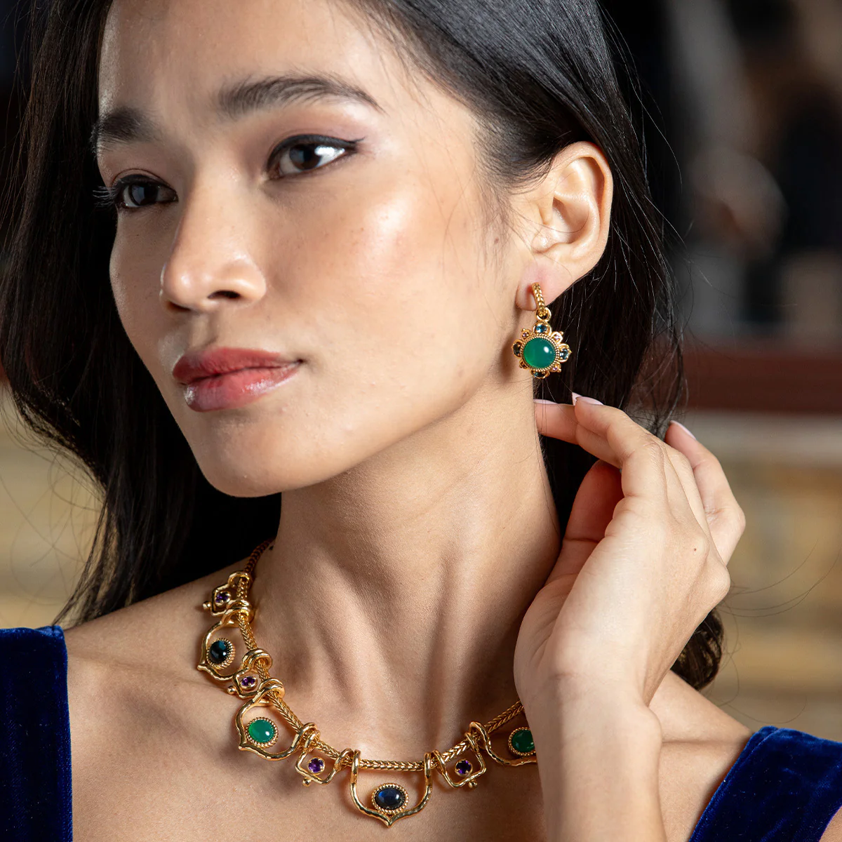 Contessa Post Drop Earrings - Multi - Image 2