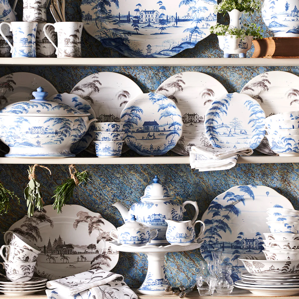 Country Estate Cake Stand - Delft Blue - Image 5