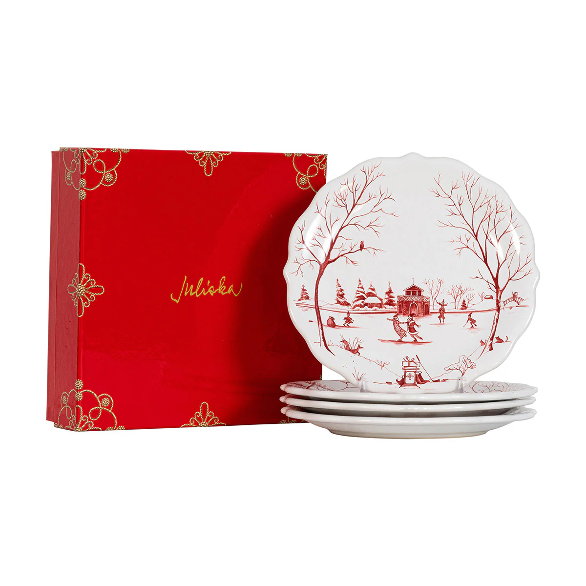 Country Estate Winter Frolic Party Plate Assorted Set/4 - Image 2