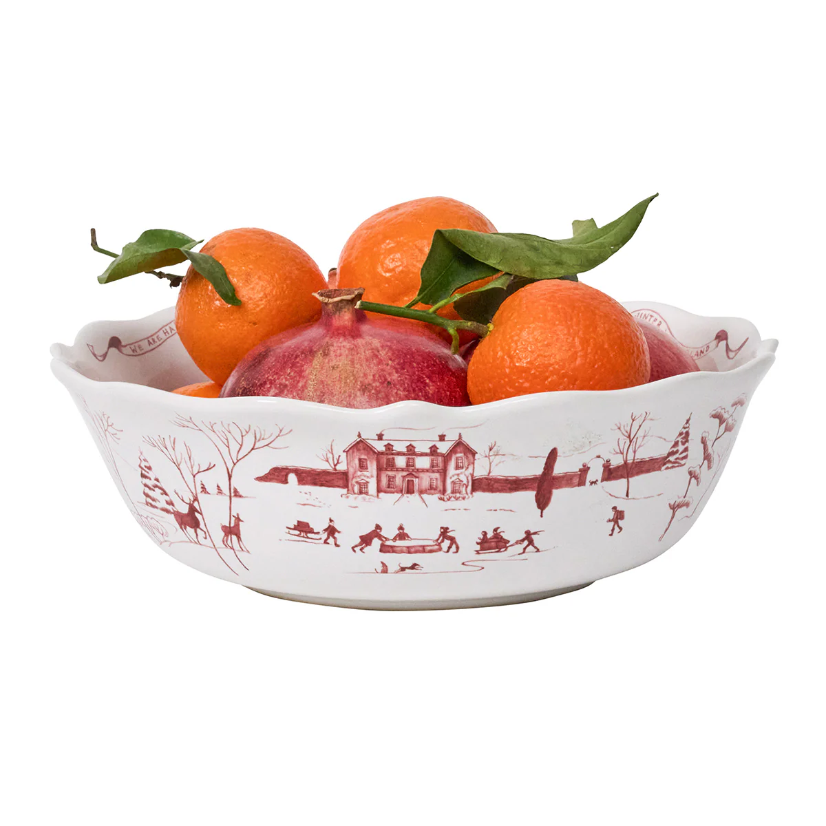 Country Estate Winter Frolic 11" Serving Bowl - Ruby - Image 2