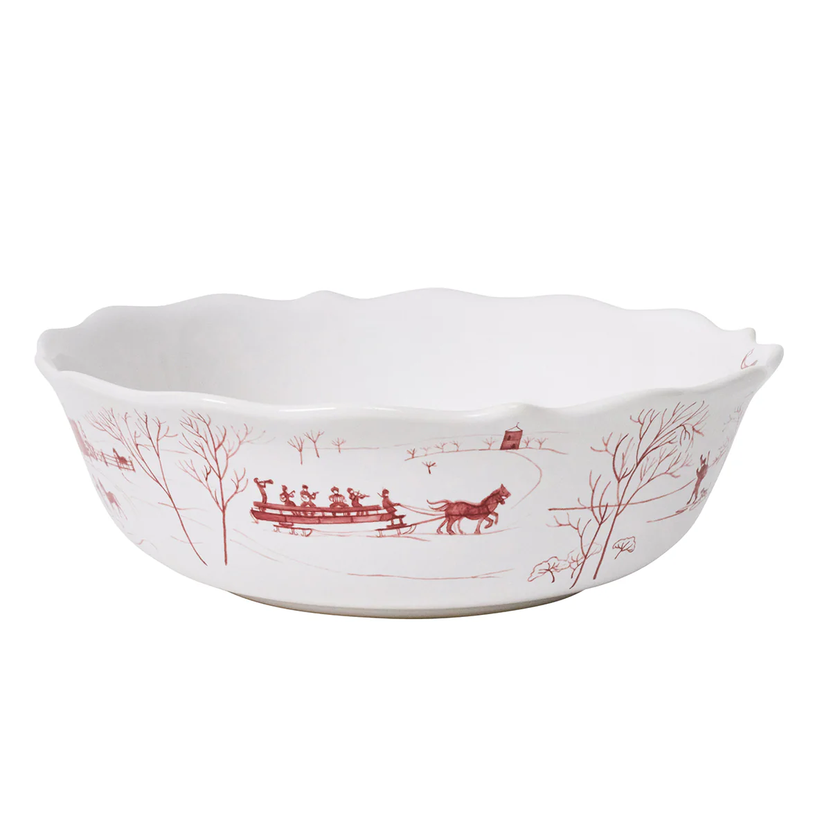 Country Estate Winter Frolic 11" Serving Bowl - Ruby - Image 4