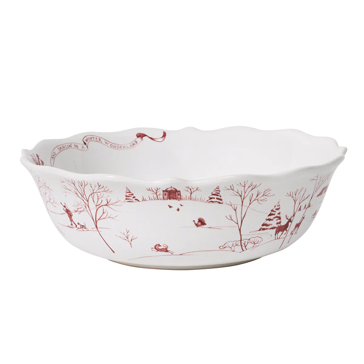 Country Estate Winter Frolic 11" Serving Bowl - Ruby - Image 5