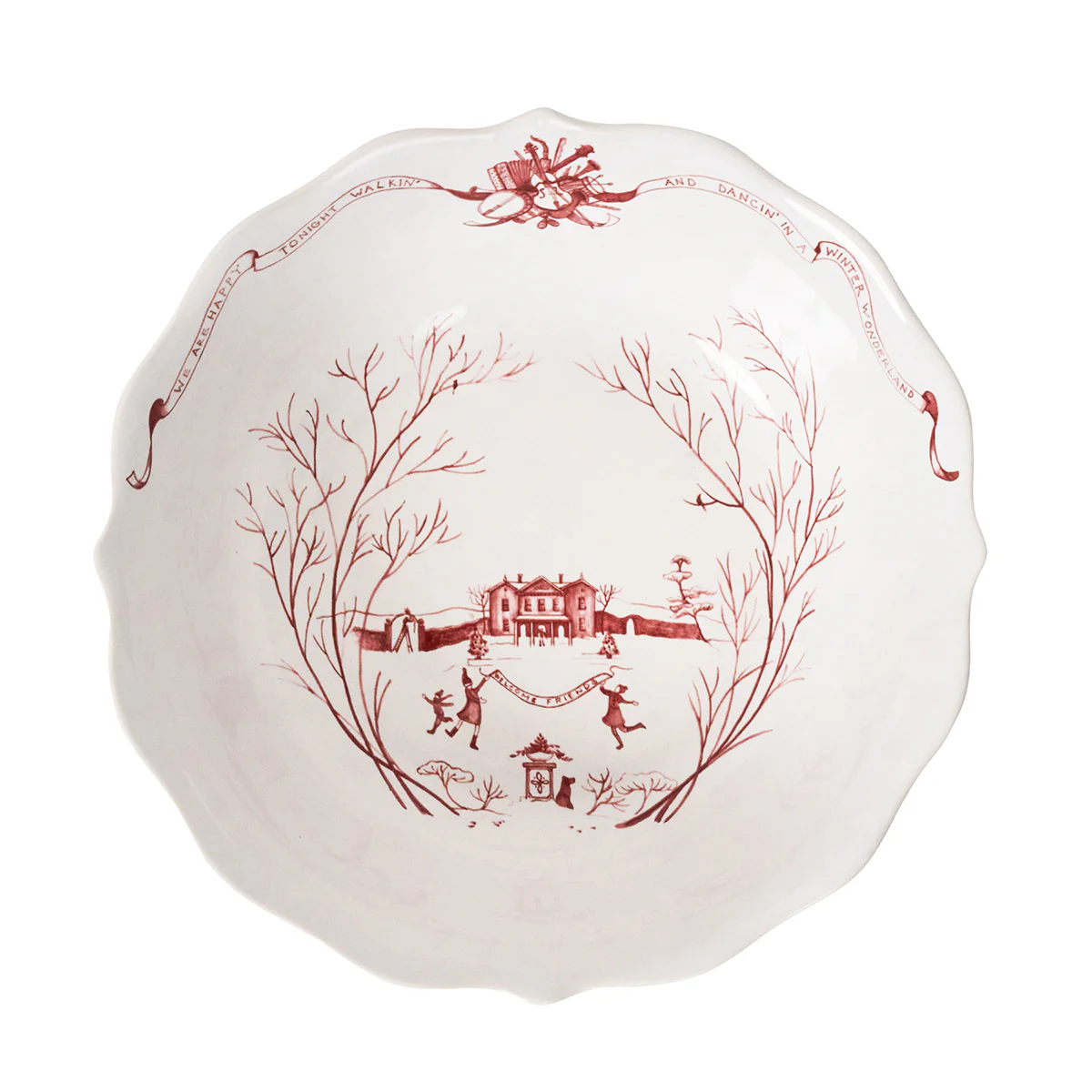 Country Estate Winter Frolic 11" Serving Bowl - Ruby - Image 6