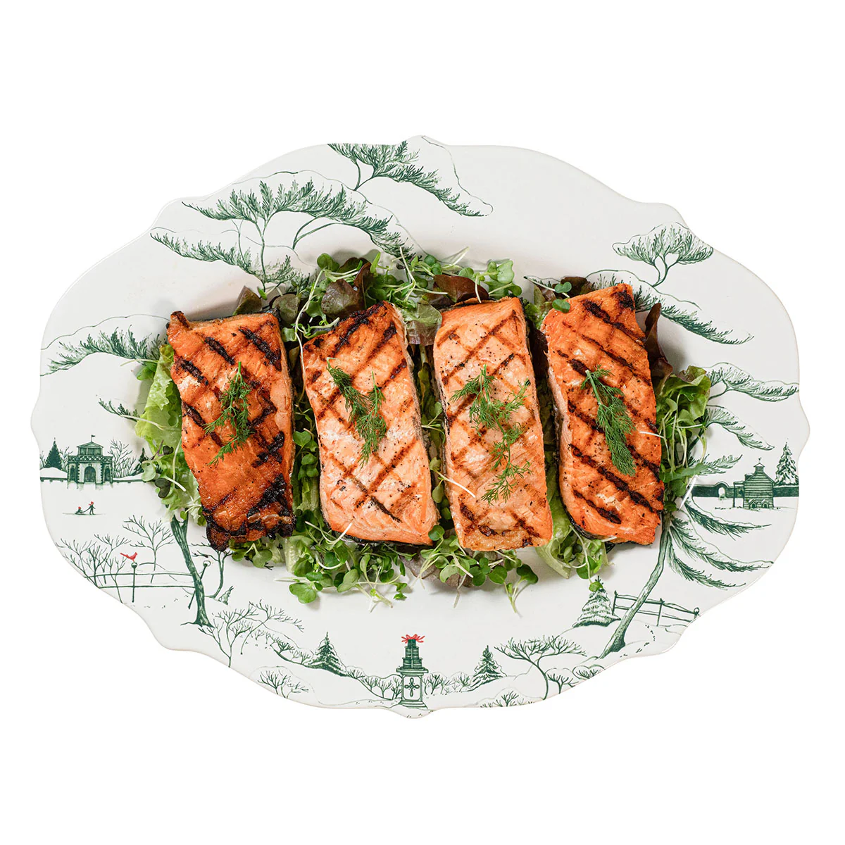 Country Estate Winter Frolic 18" Platter - Evergreen - Image 2