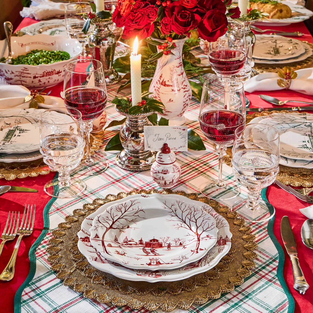 Country Estate Winter Frolic 4pc Place Setting - Ruby - Image 2