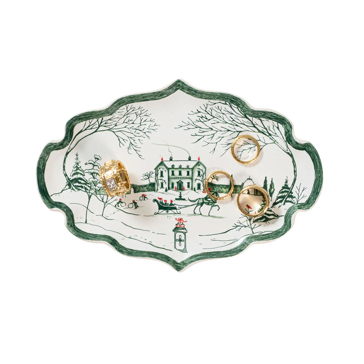 Country Estate Winter Frolic 7" Tray- Evergreen - Image 3