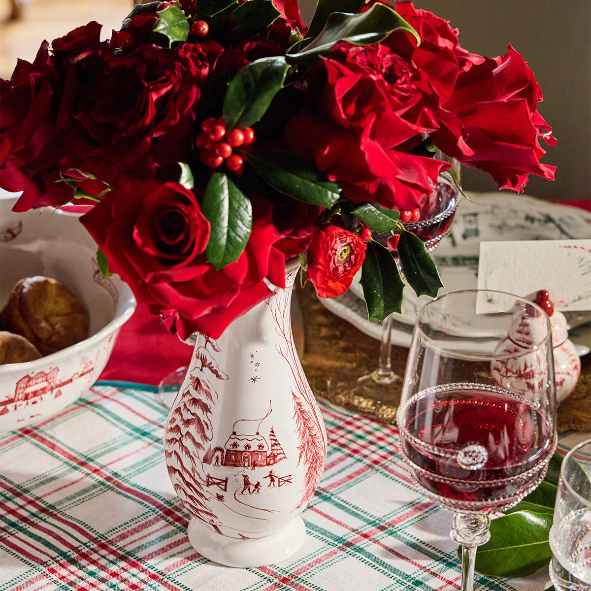 Country Estate Winter Frolic 9" Vase - Ruby - Image 6