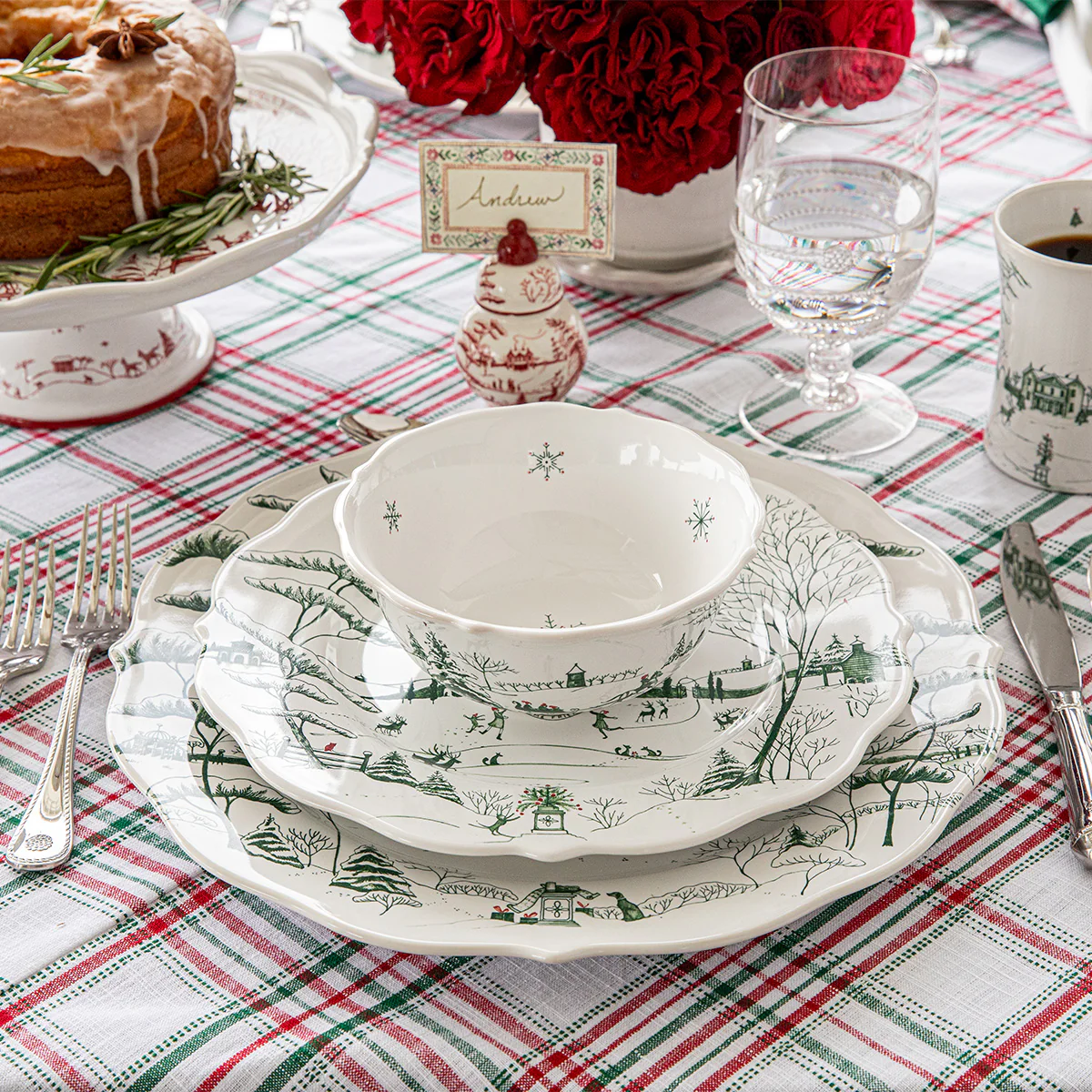 Country Estate Winter Frolic Dinner Plate - Evergreen - Image 6