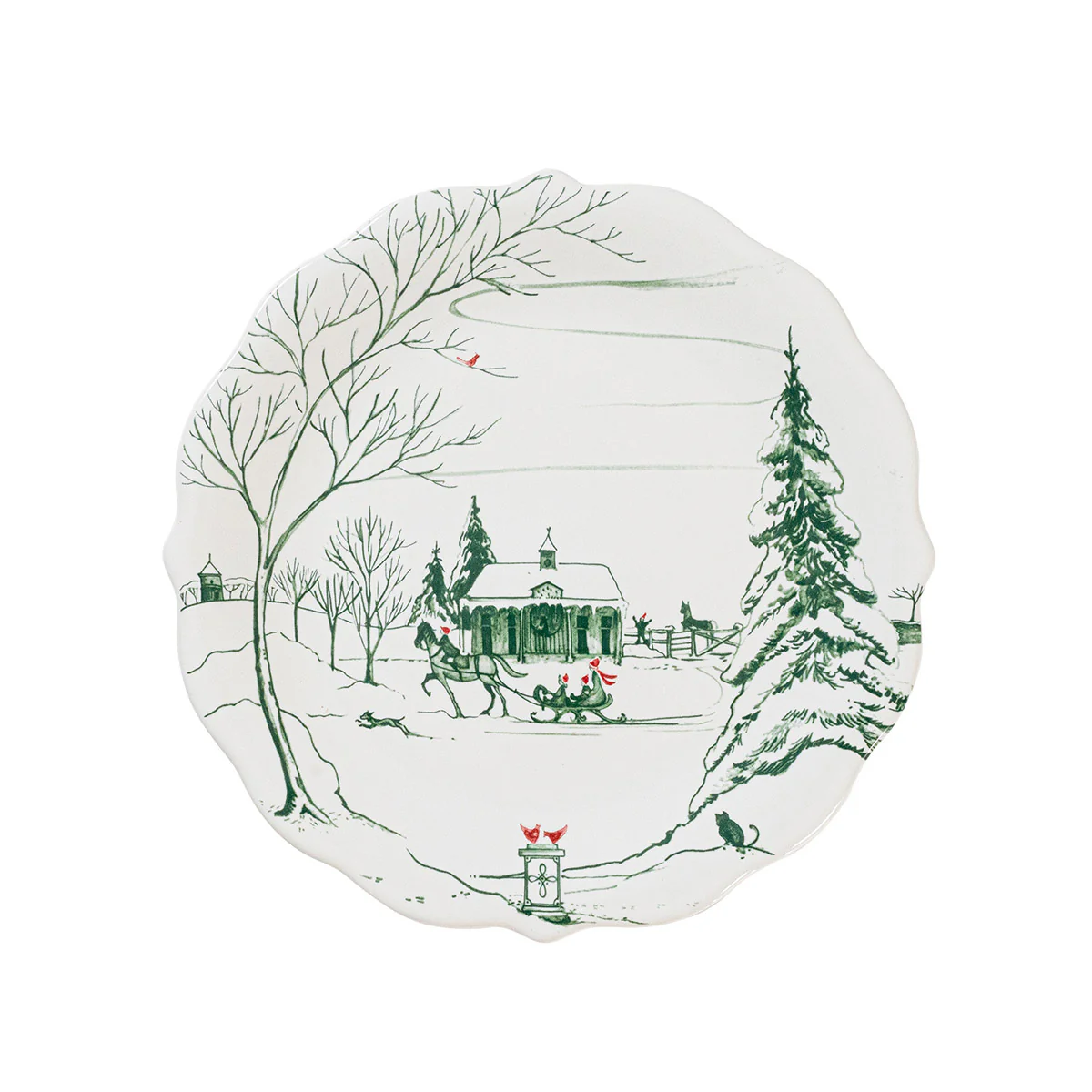 Country Estate Winter Frolic Party Plate Assorted Set/4 - Evergreen - Image 7