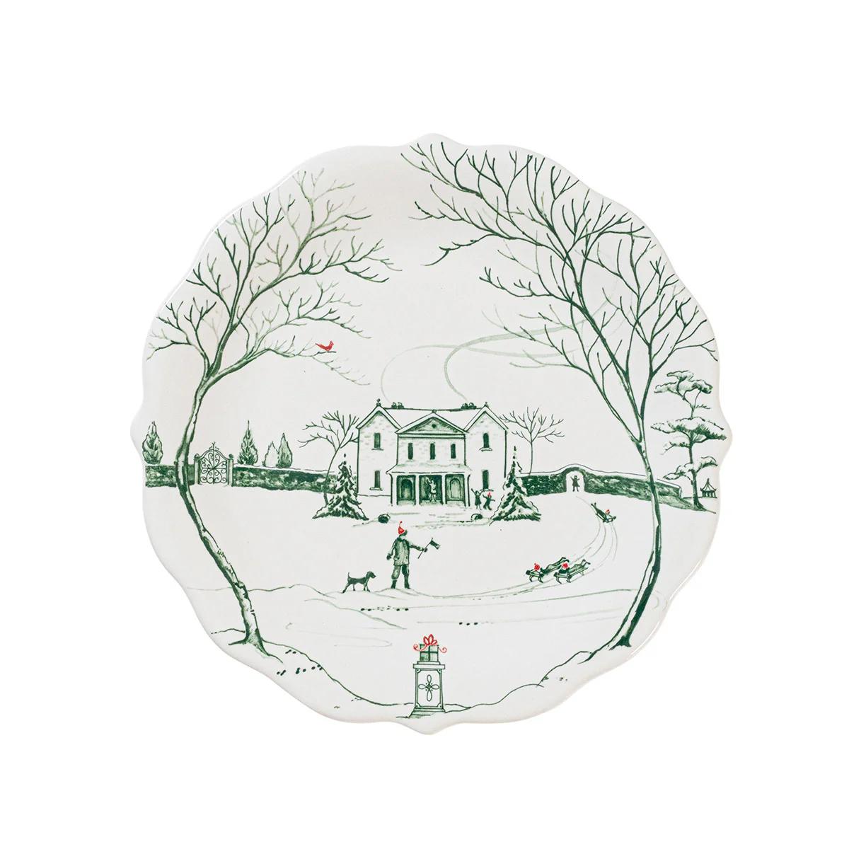 Country Estate Winter Frolic Party Plate Assorted Set/4 - Evergreen - Image 9