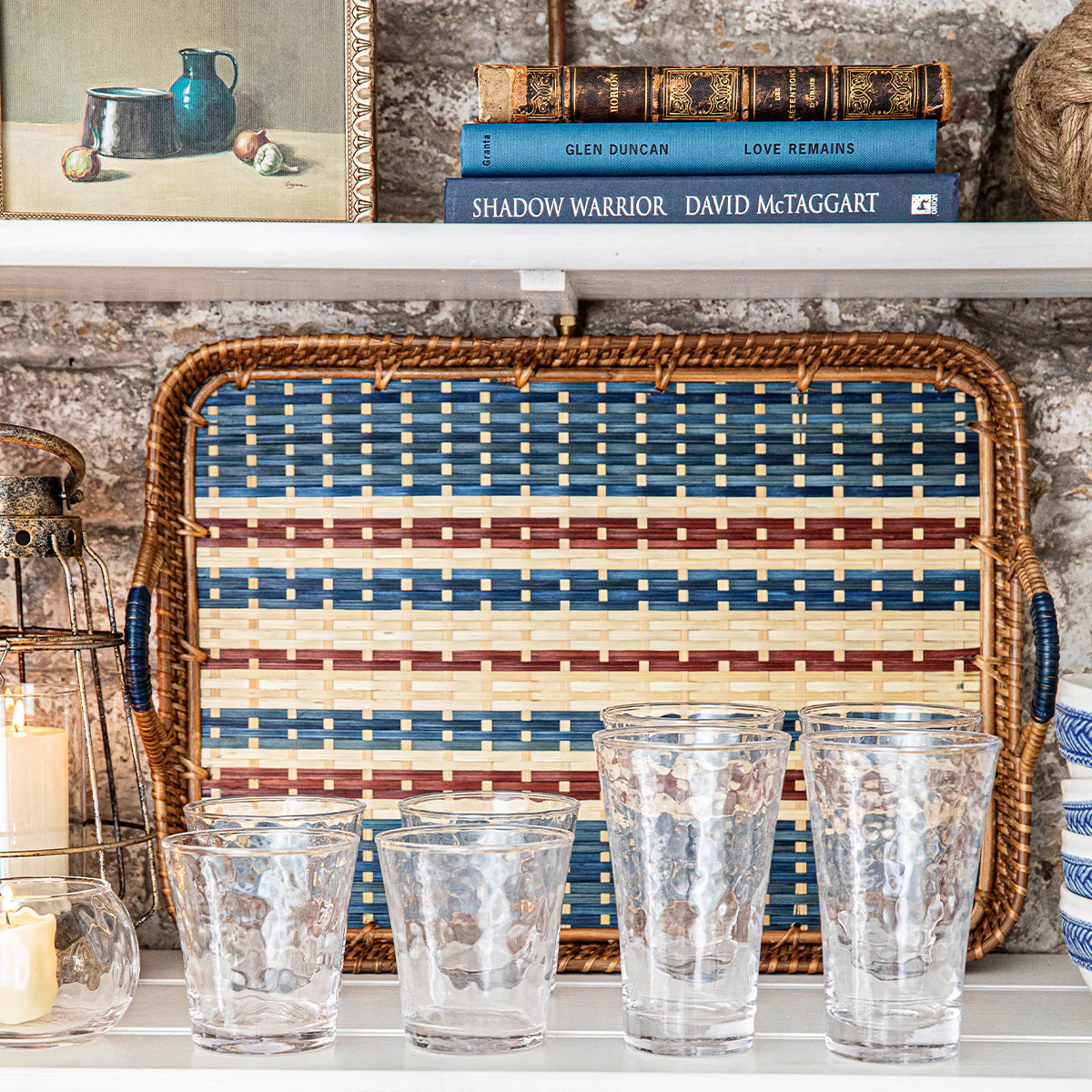 Danish Stripe 18" Tray - Navy - Image 4