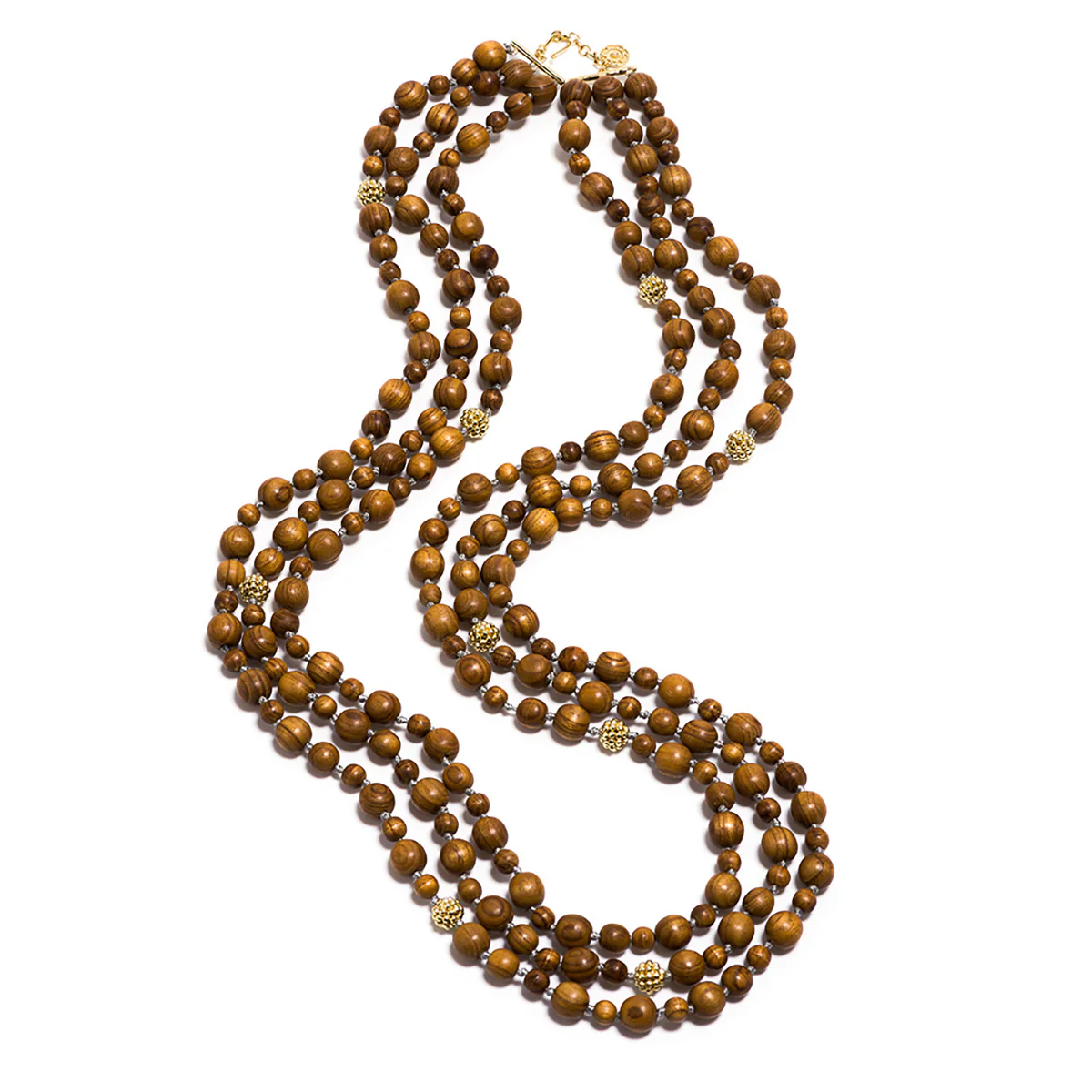 Earth Goddess Beads Necklace, 34'' - Teak - Image 3