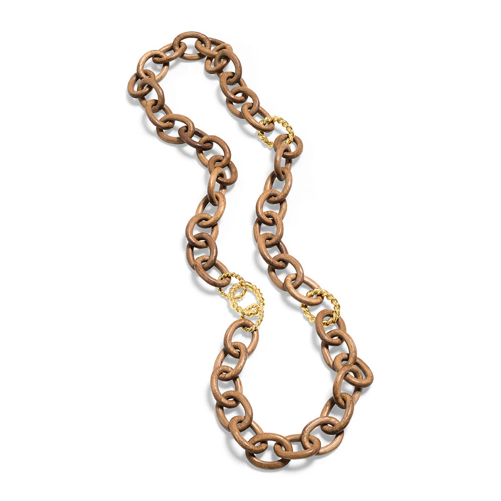 Earth Goddess Chain Necklace, 36'' - Teak - Image 6