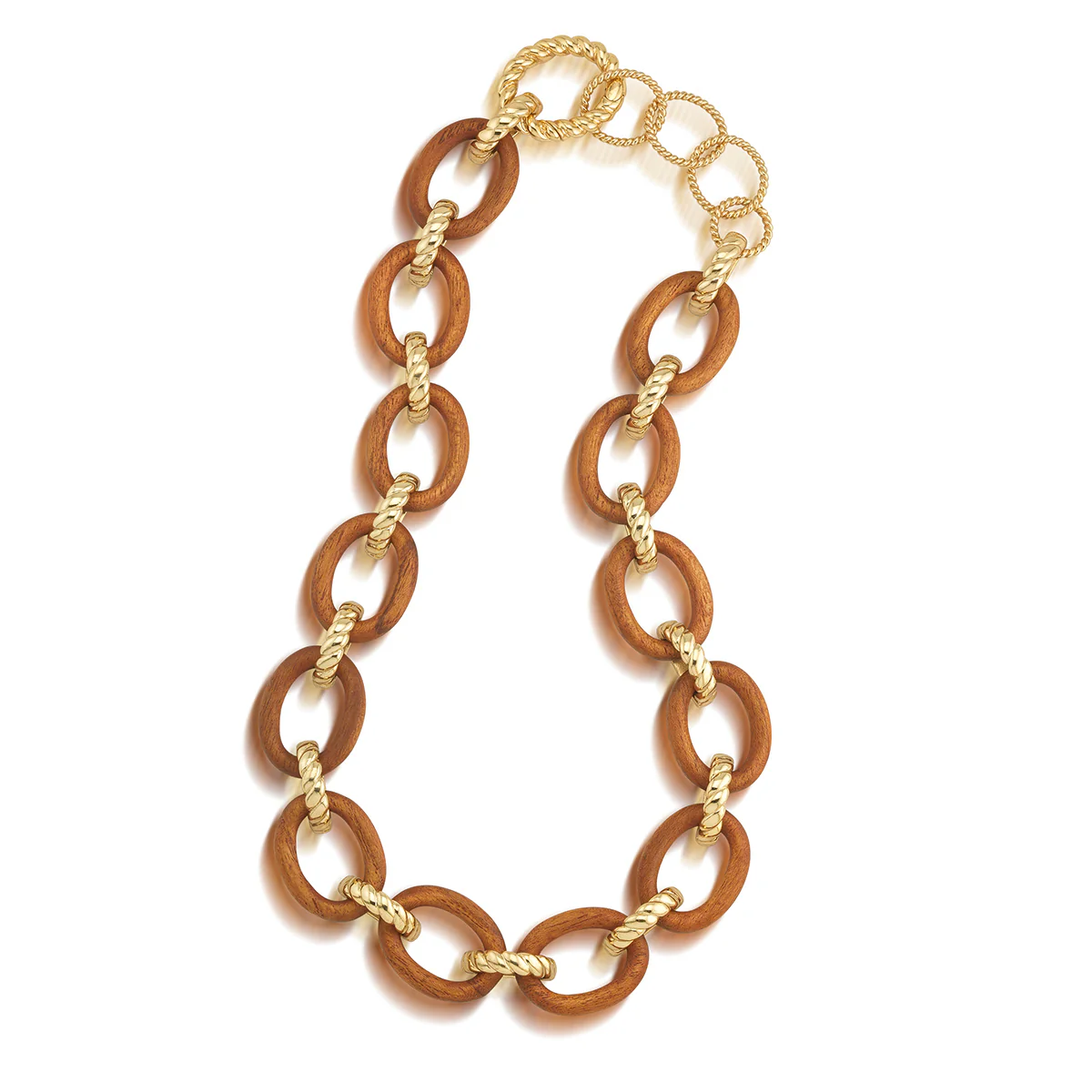 Earth Goddess Link Necklace, 17"+2" - Teak - Image 3