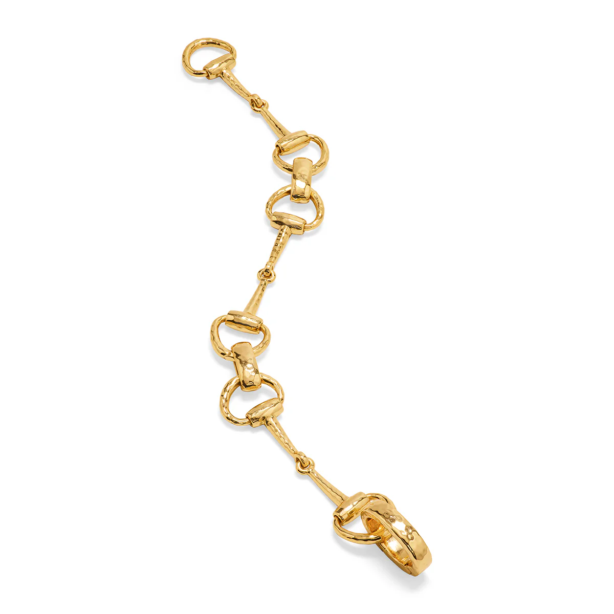 Equestrian Snaffle Bit Bracelet, 8" - Gold - Image 3