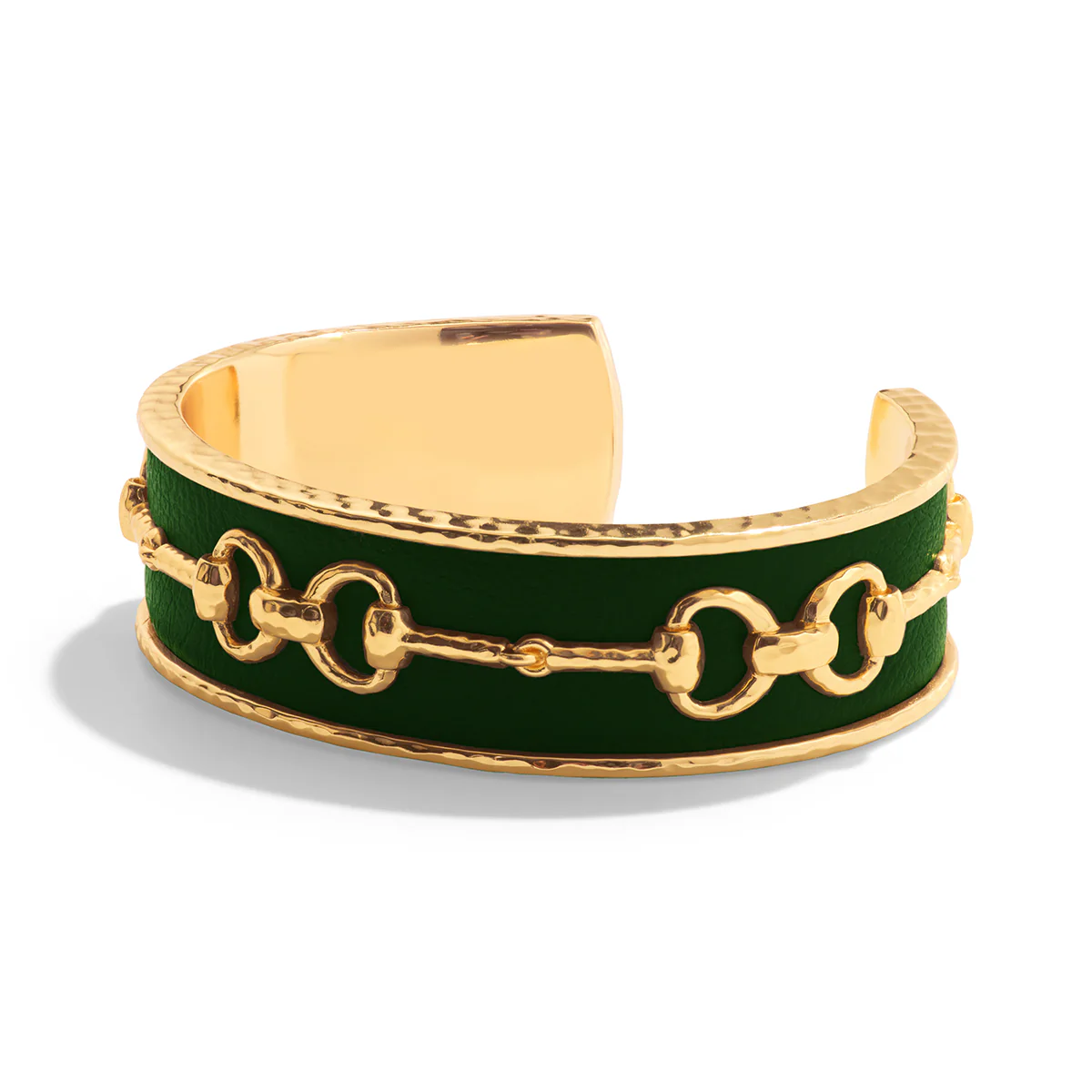 Equestrian Snaffle Bit Cuff - Vegan Forest Leather - Image 4