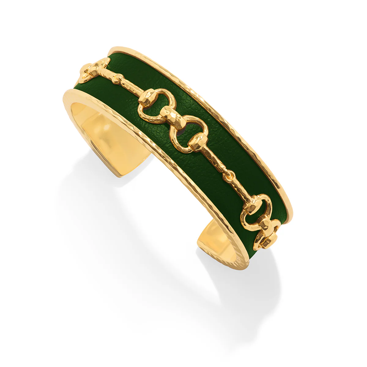 Equestrian Snaffle Bit Cuff - Vegan Forest Leather - Image 5