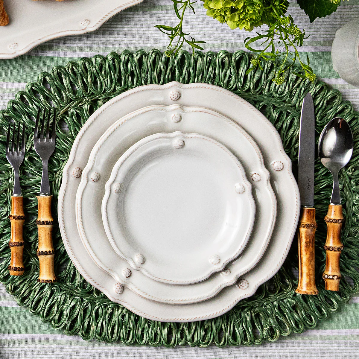 Berry & Thread Flared Dinner Plate - Whitewash - Image 5