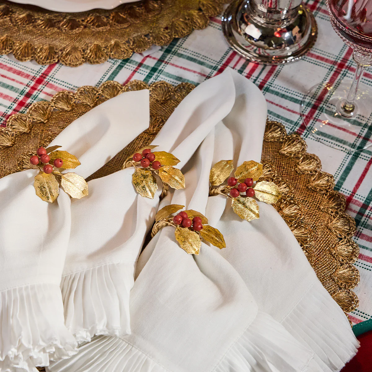 Forest Walk Holly with Berries Napkin Ring Set/4 - Multi - Image 6