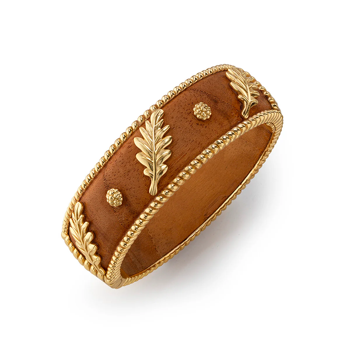 Forest Walk Oak Leaf Bangle - Teak - Image 3