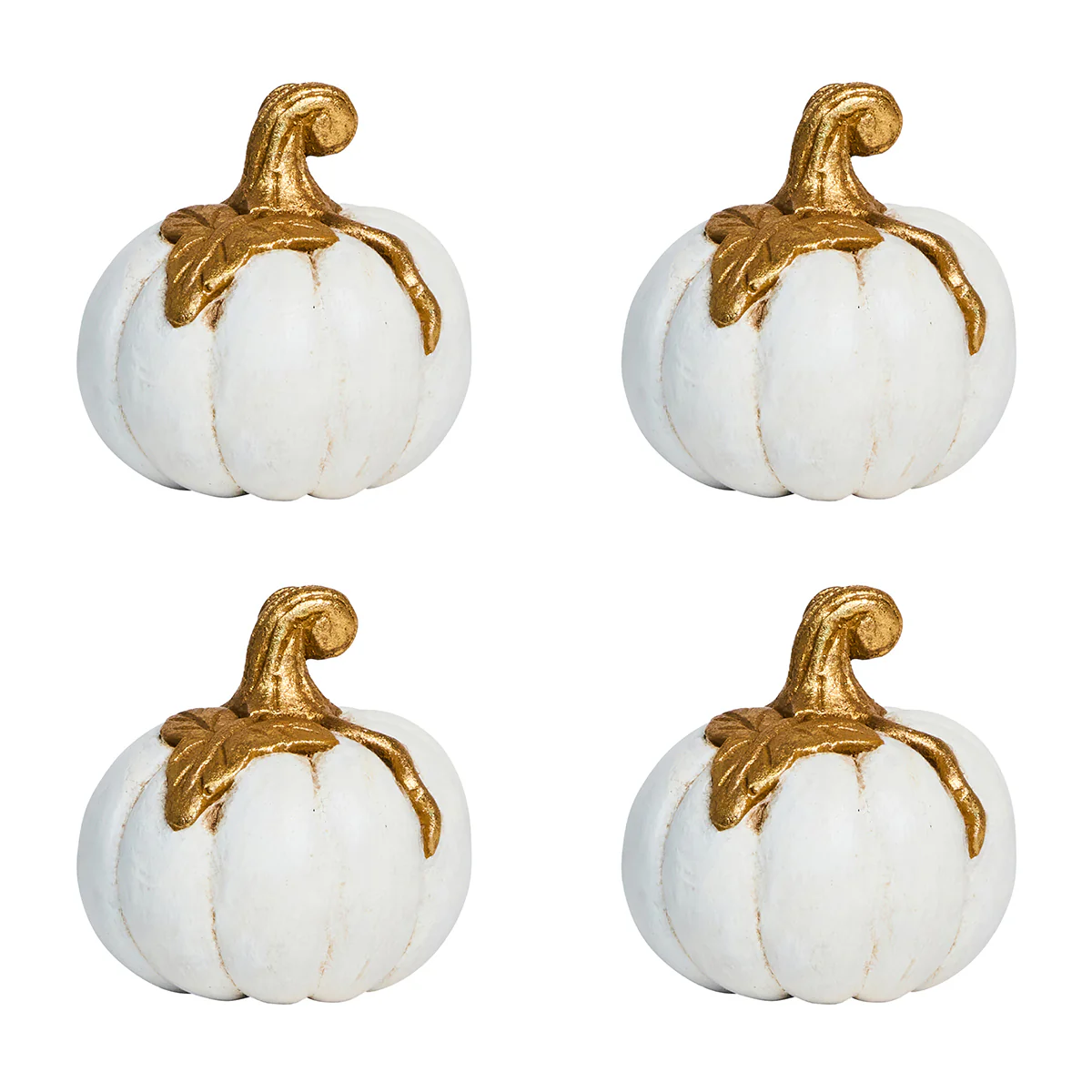 Forest Walk Pumpkin Place Card Holder Set/4 - Gold