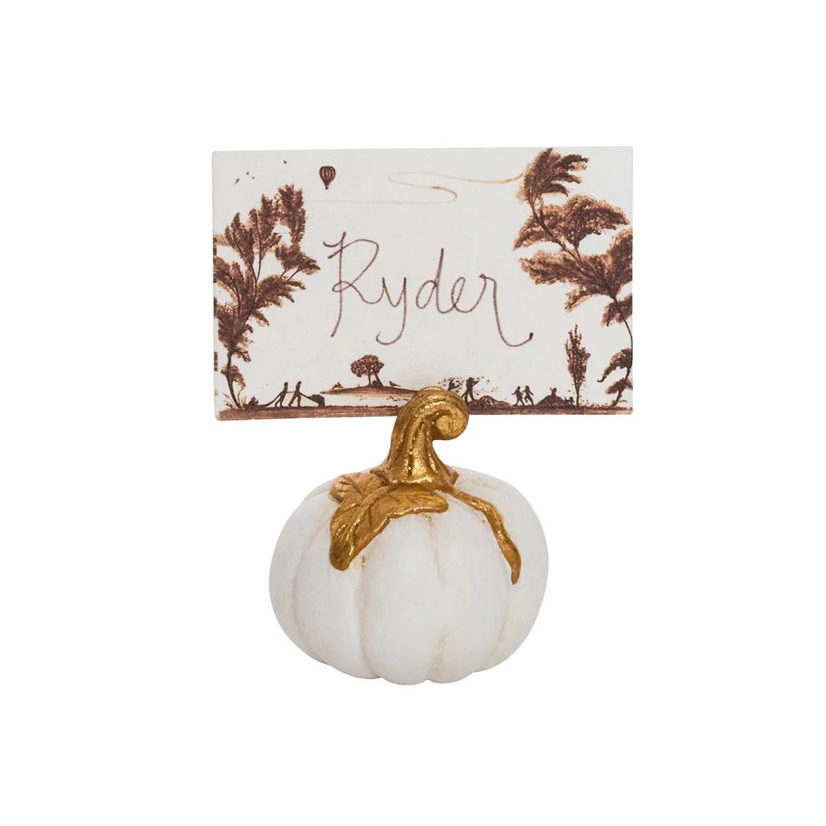 Forest Walk Pumpkin Place Card Holder Set/4 - Gold - Image 3