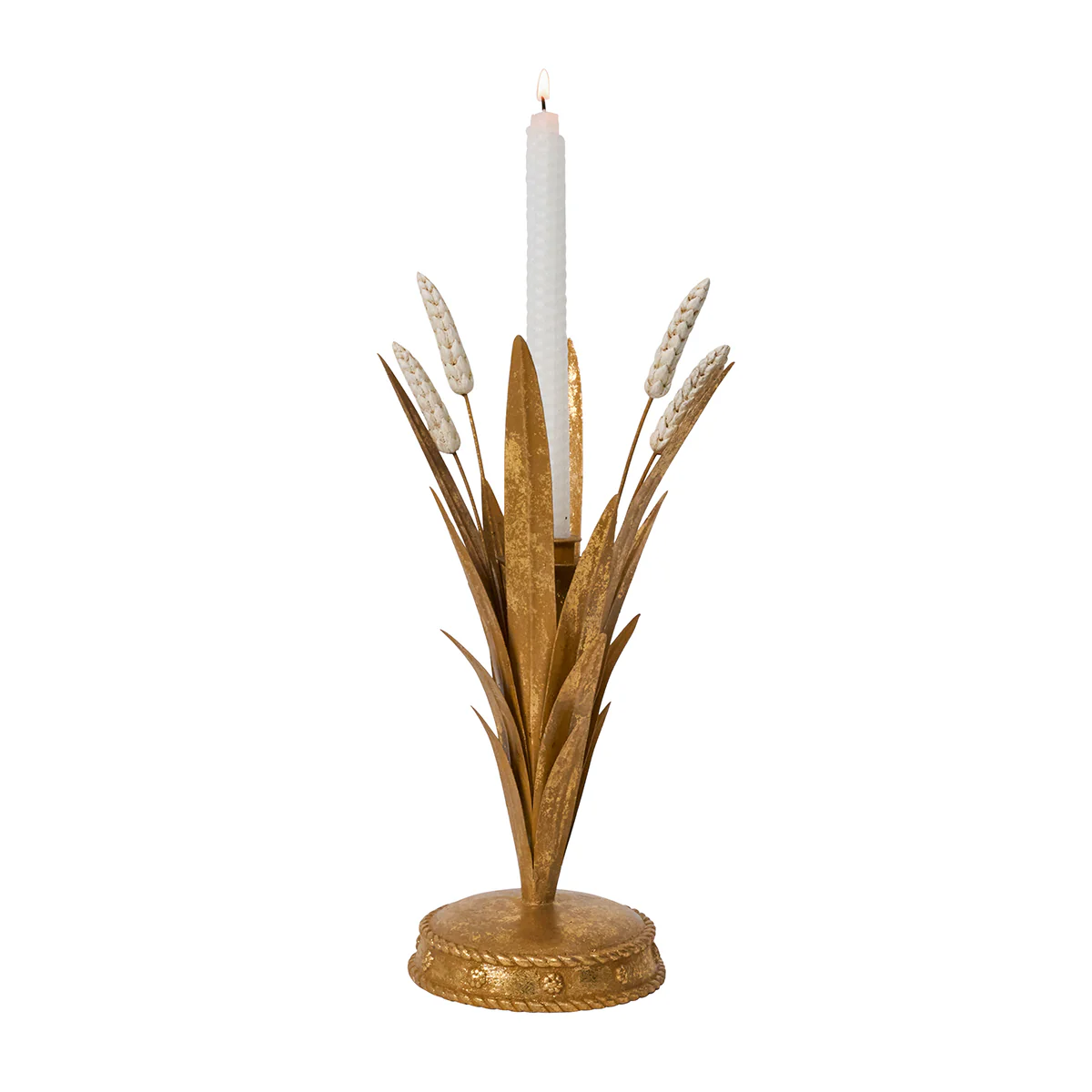 Forest Walk Wheat 13" Candlestick - Gold - Image 2