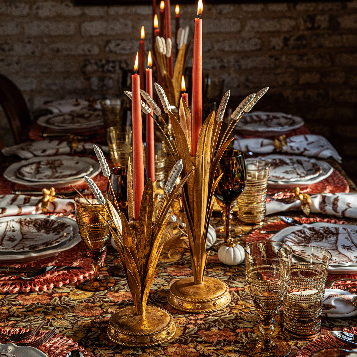 Forest Walk Wheat 17" Candlestick - Gold - Image 5