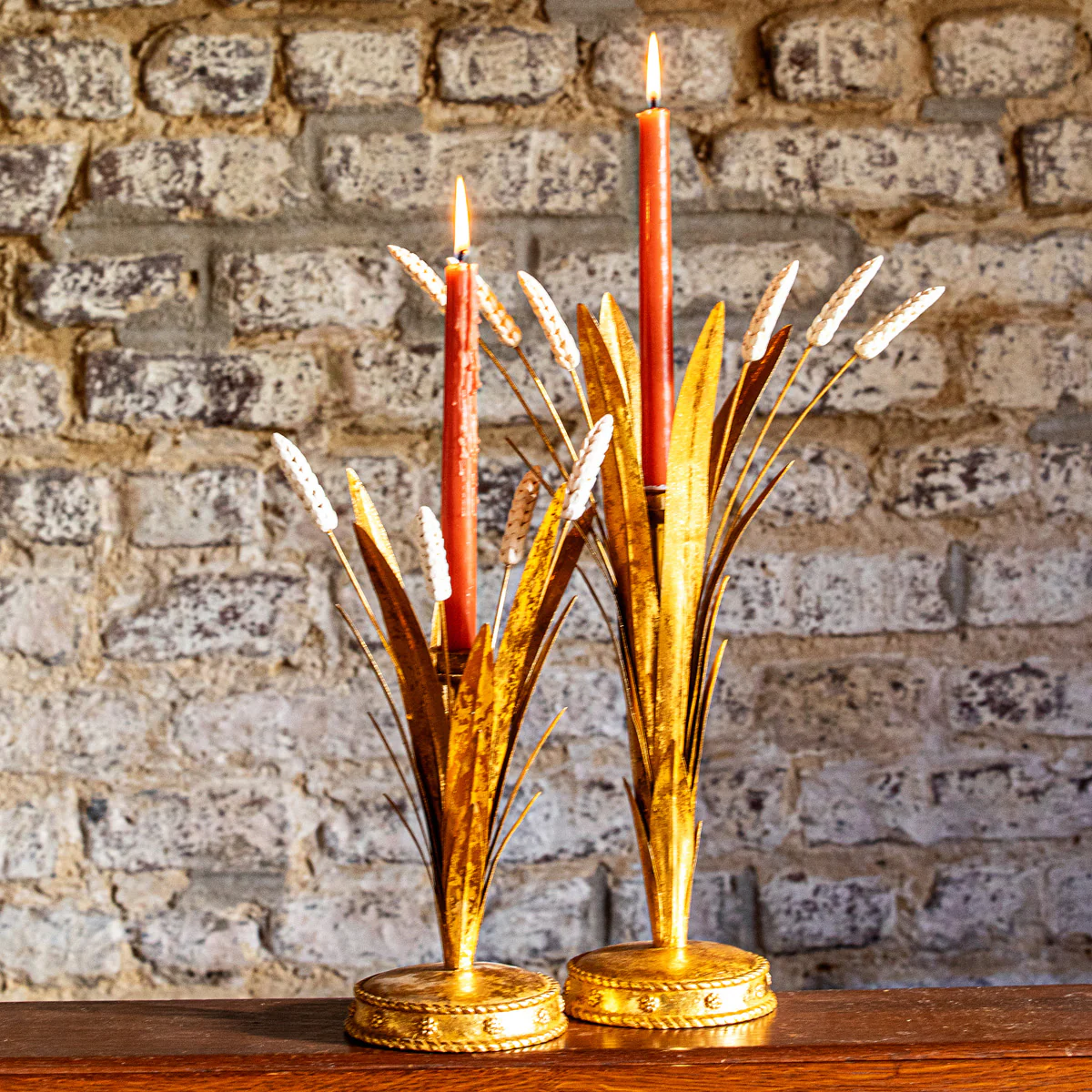 Forest Walk Wheat 17" Candlestick - Gold - Image 6