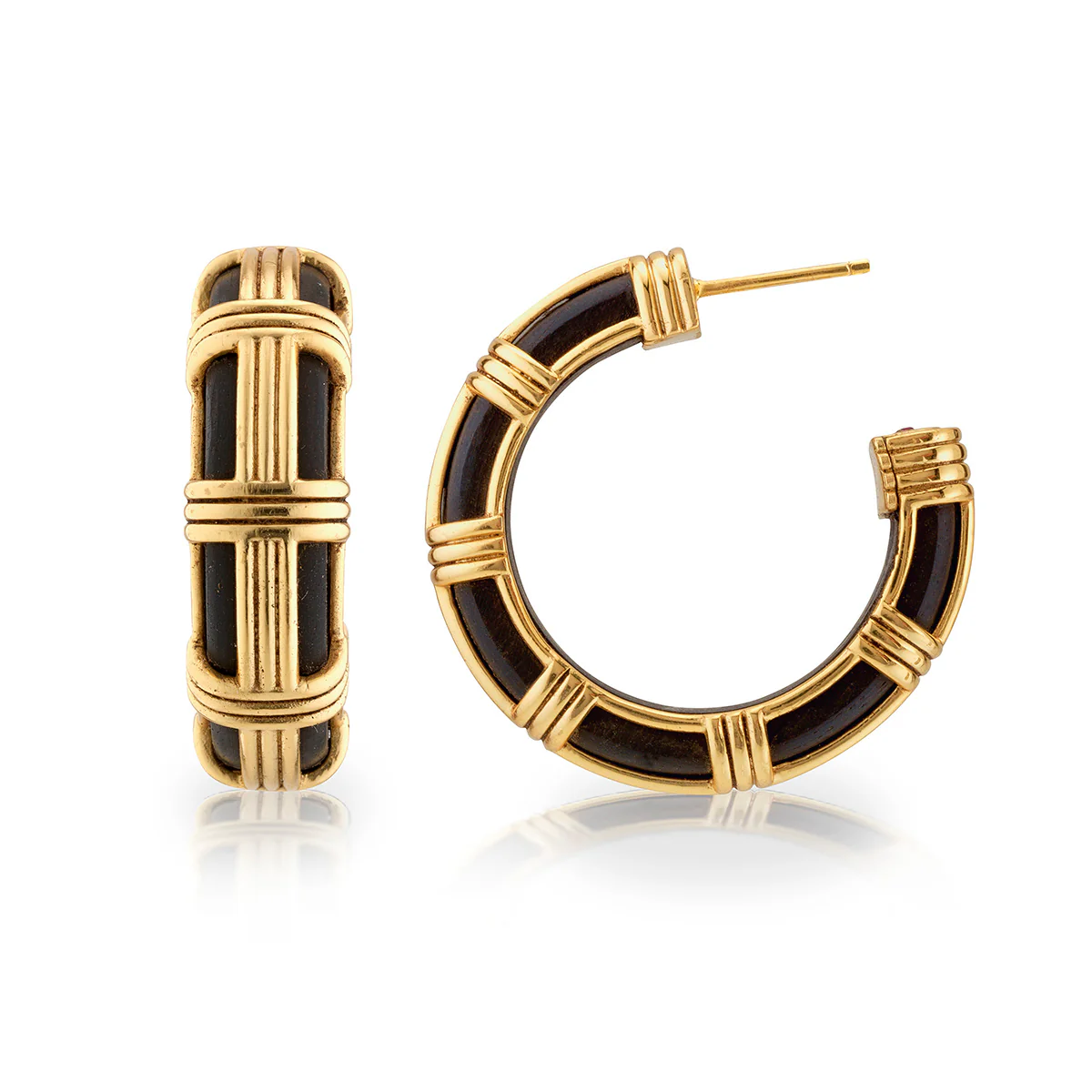 Gaia Cage Hoop Earrings - Ebony - Image 3