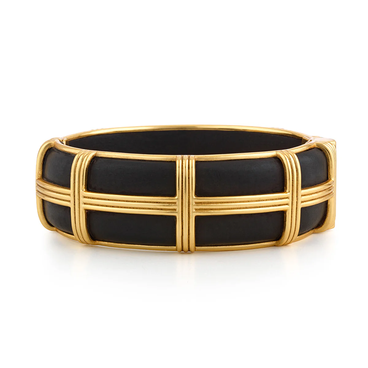 Gaia Hinged Bangle, S/M - Ebony