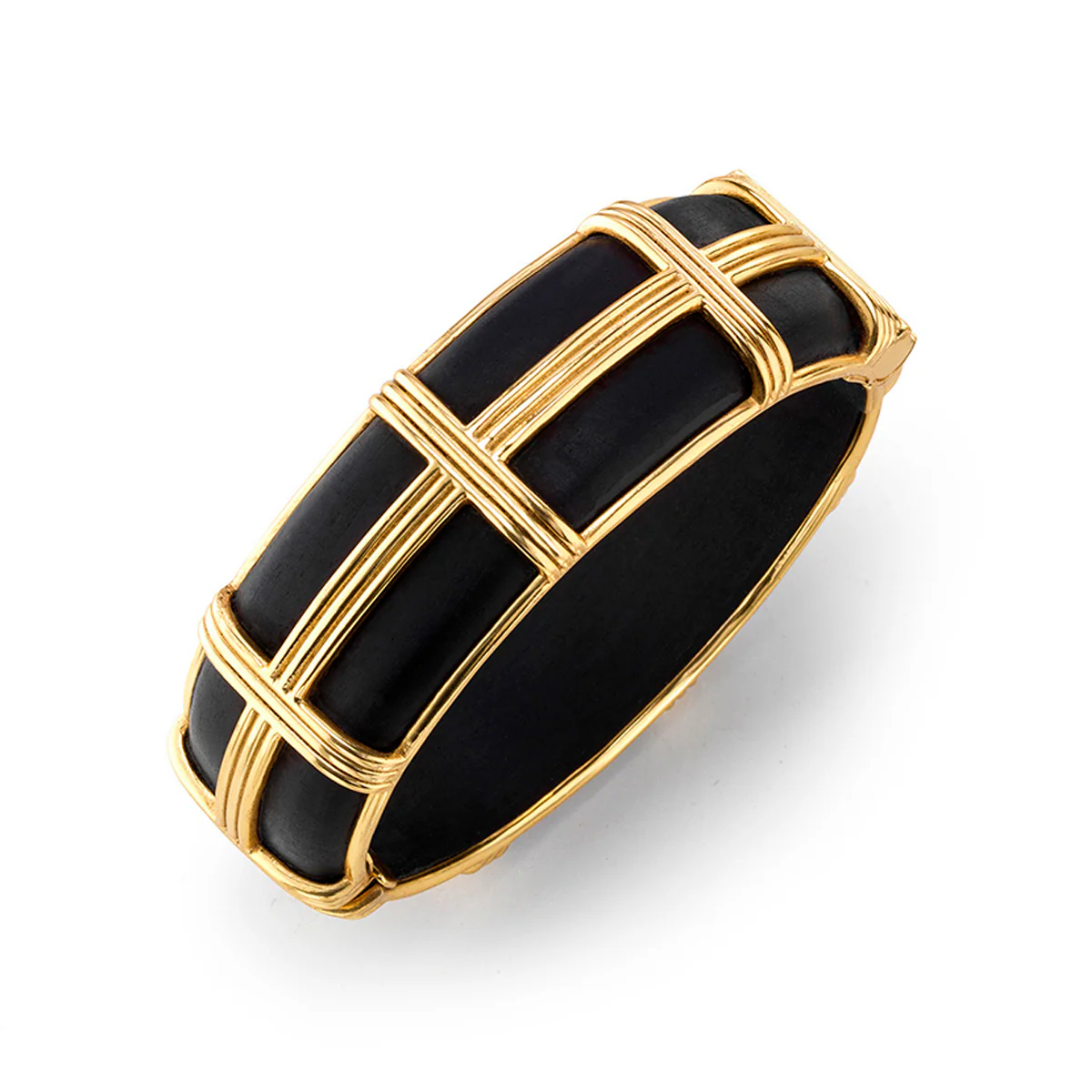Gaia Hinged Bangle, S/M - Ebony - Image 3