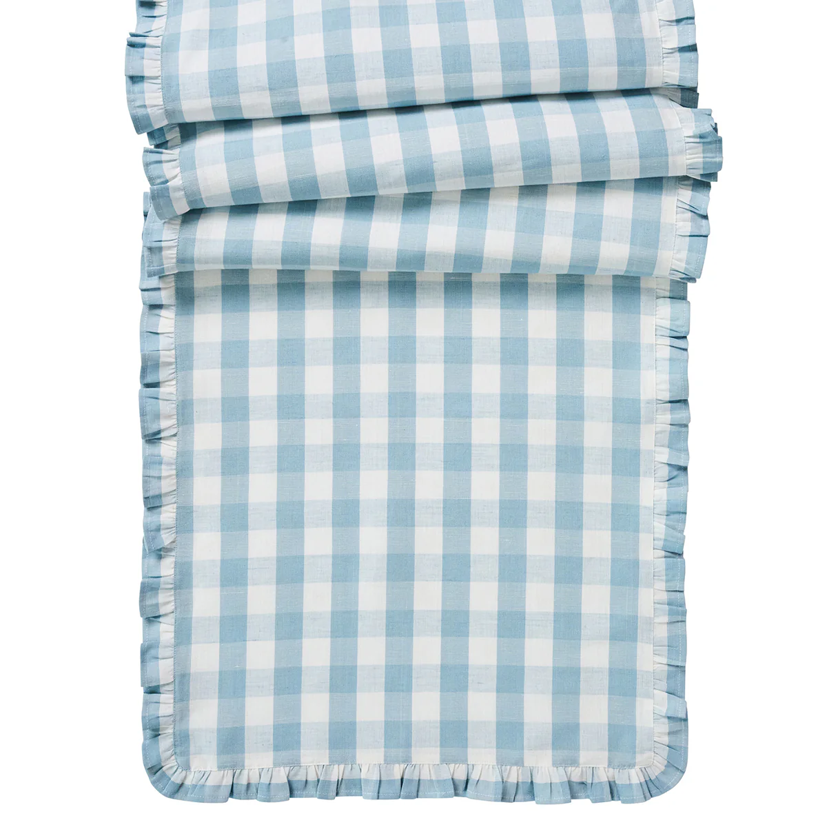 Gingham Ruffle 18" x 90" Table Runner