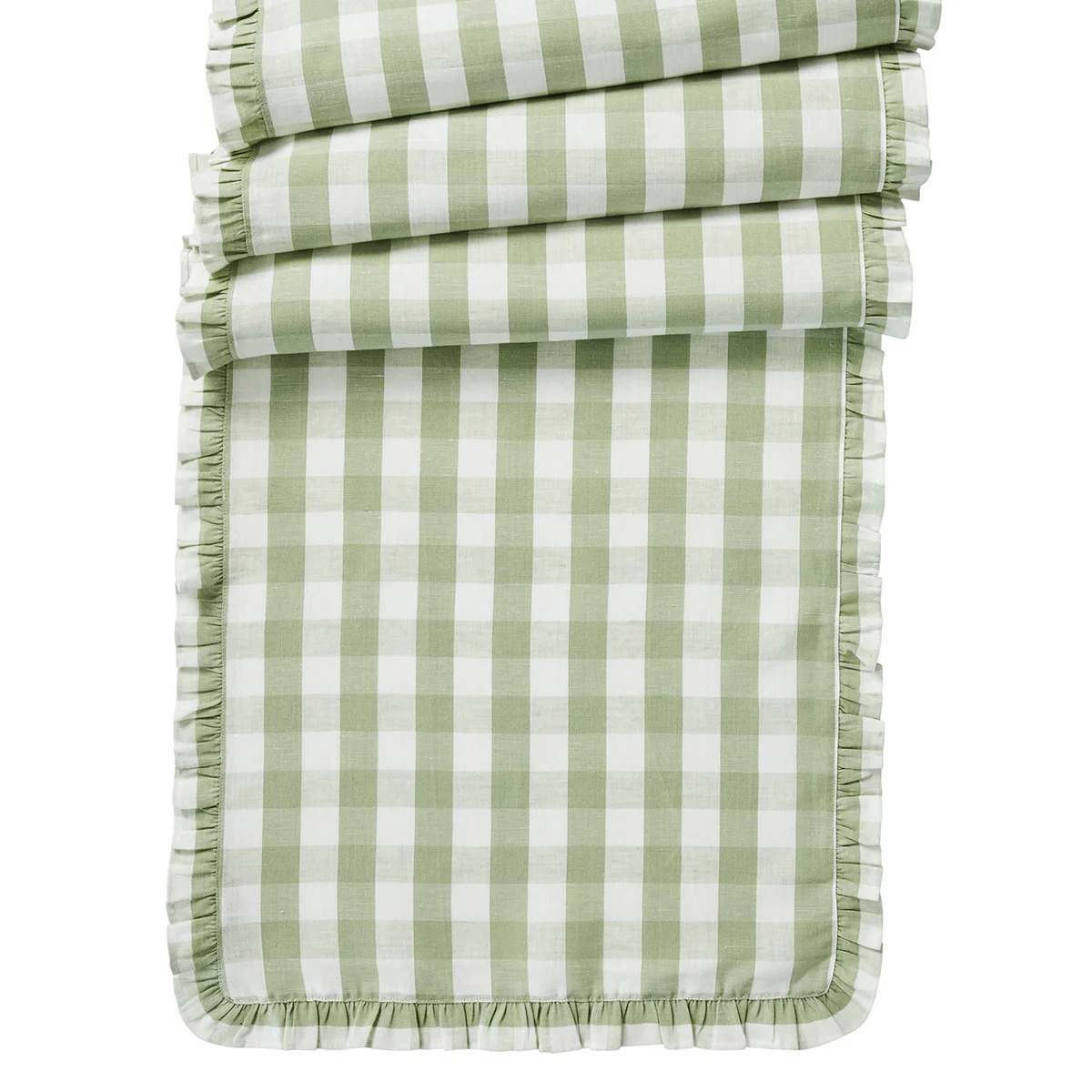Gingham Ruffle 18" x 90" Table Runner - Image 2