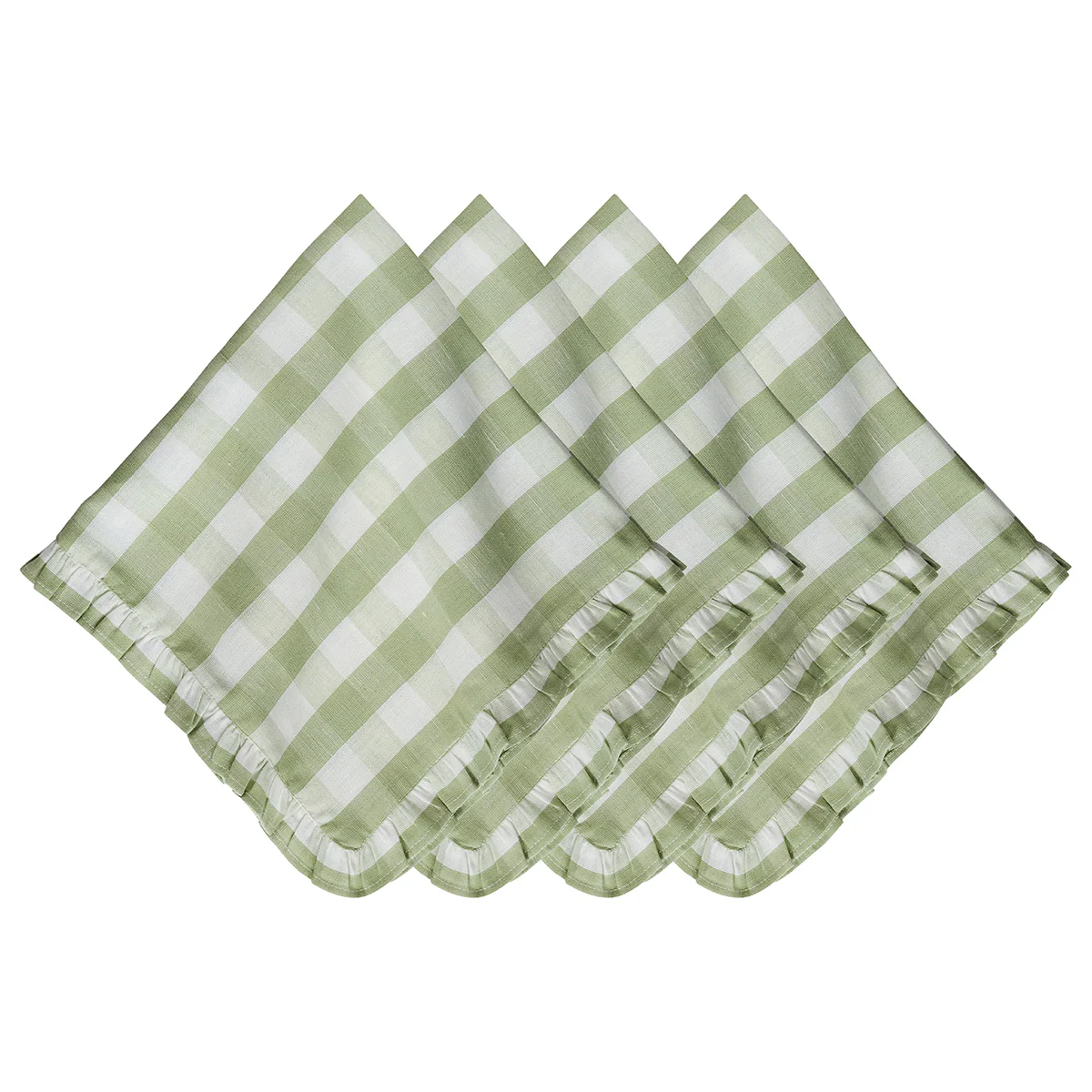 Gingham Ruffle Napkin Set/4 - Image 2