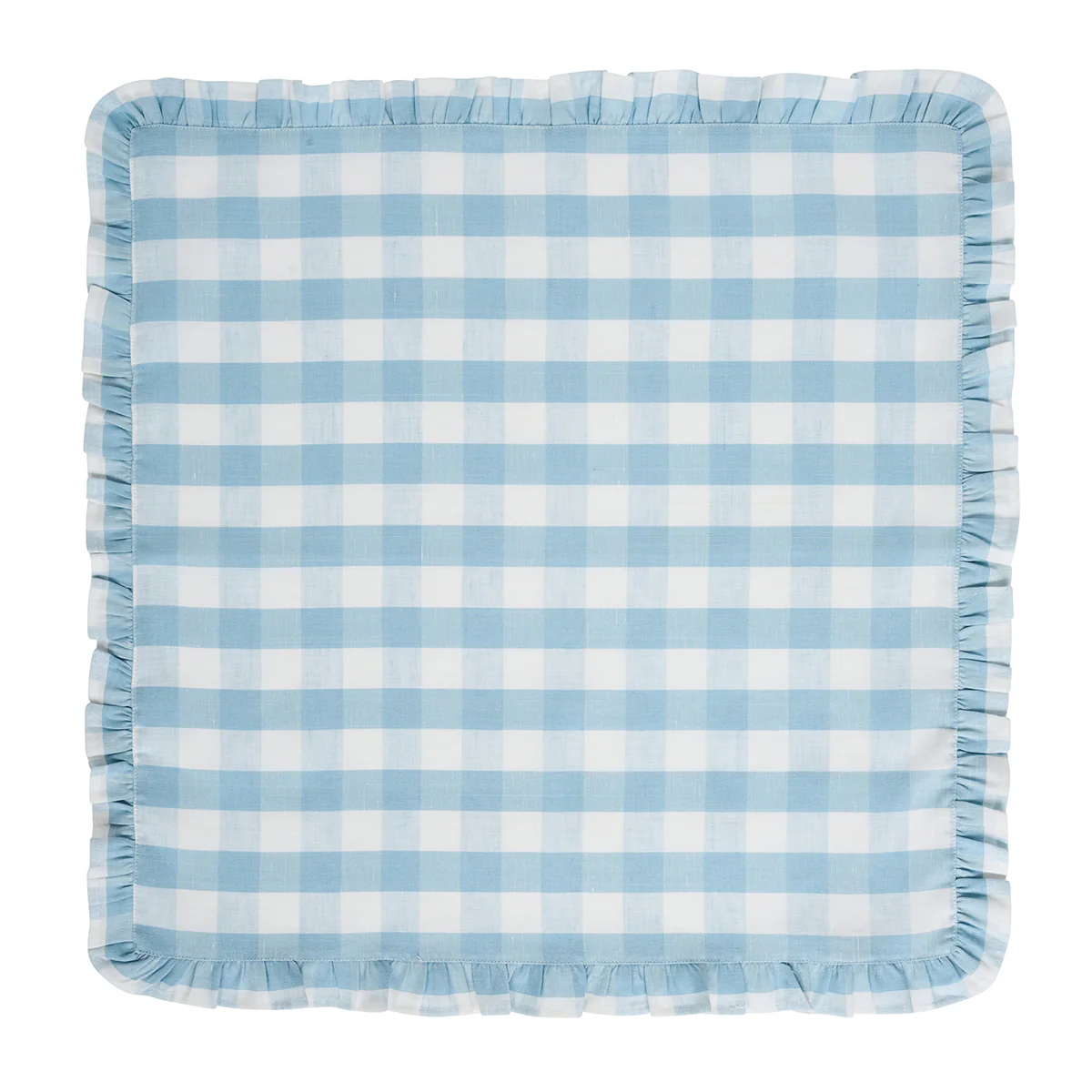 Gingham Ruffle Napkin Set/4 - Ocean - Image 3