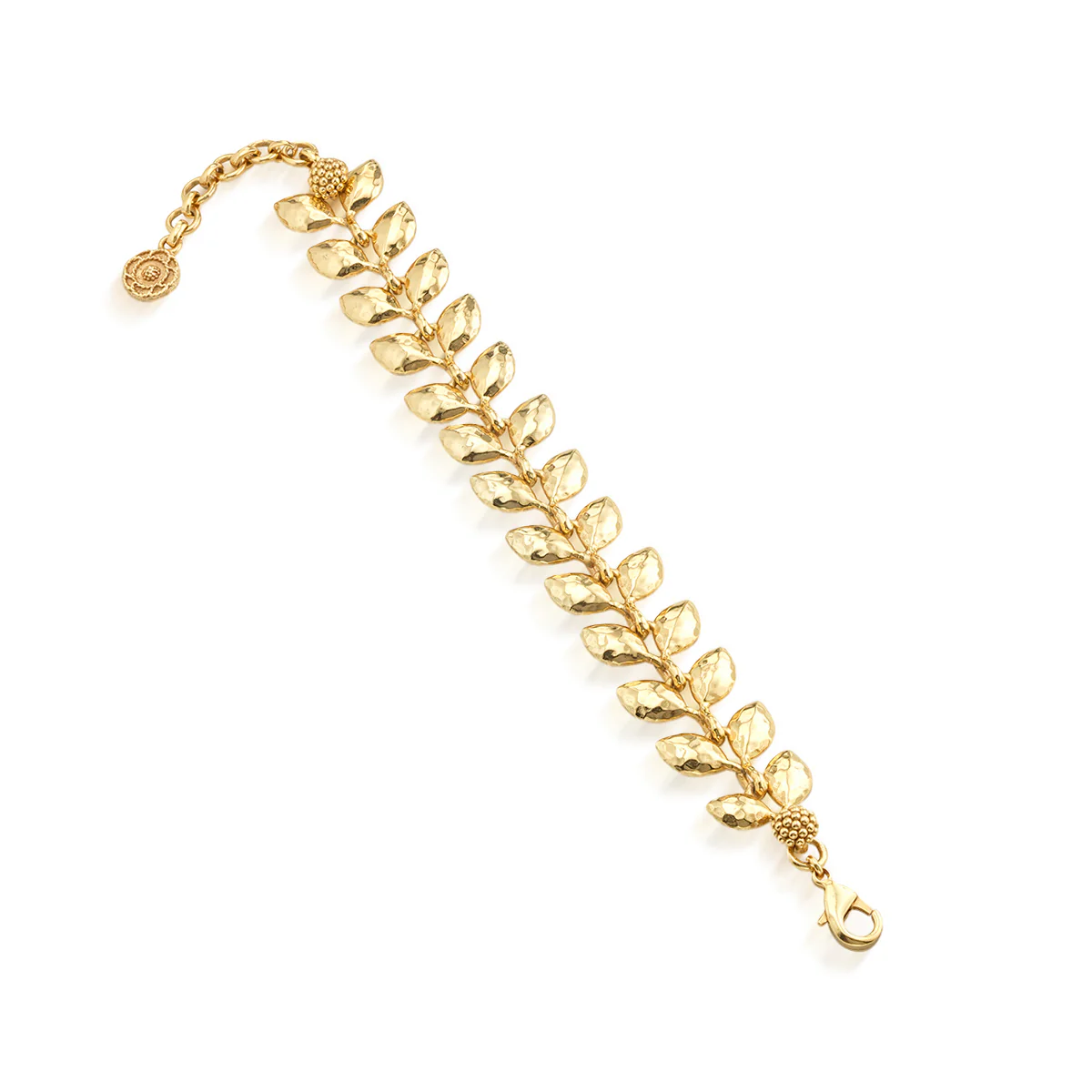 Golden Laurel Link Bracelet, 7"+2" - Gold - Image 3