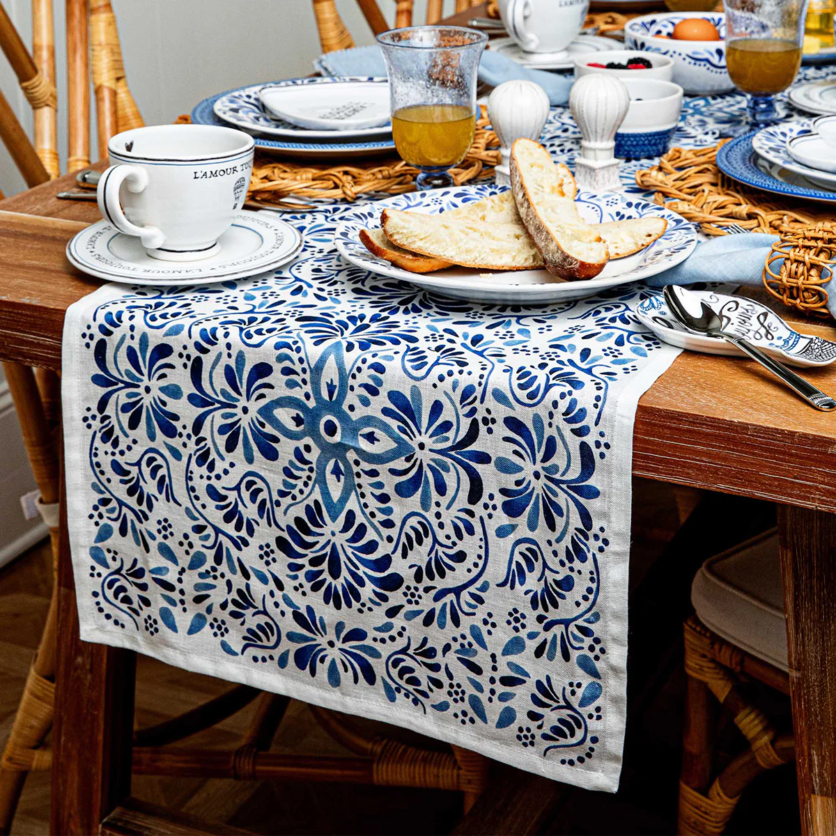 Iberian 18" x 90" Table Runner - Indigo - Image 3