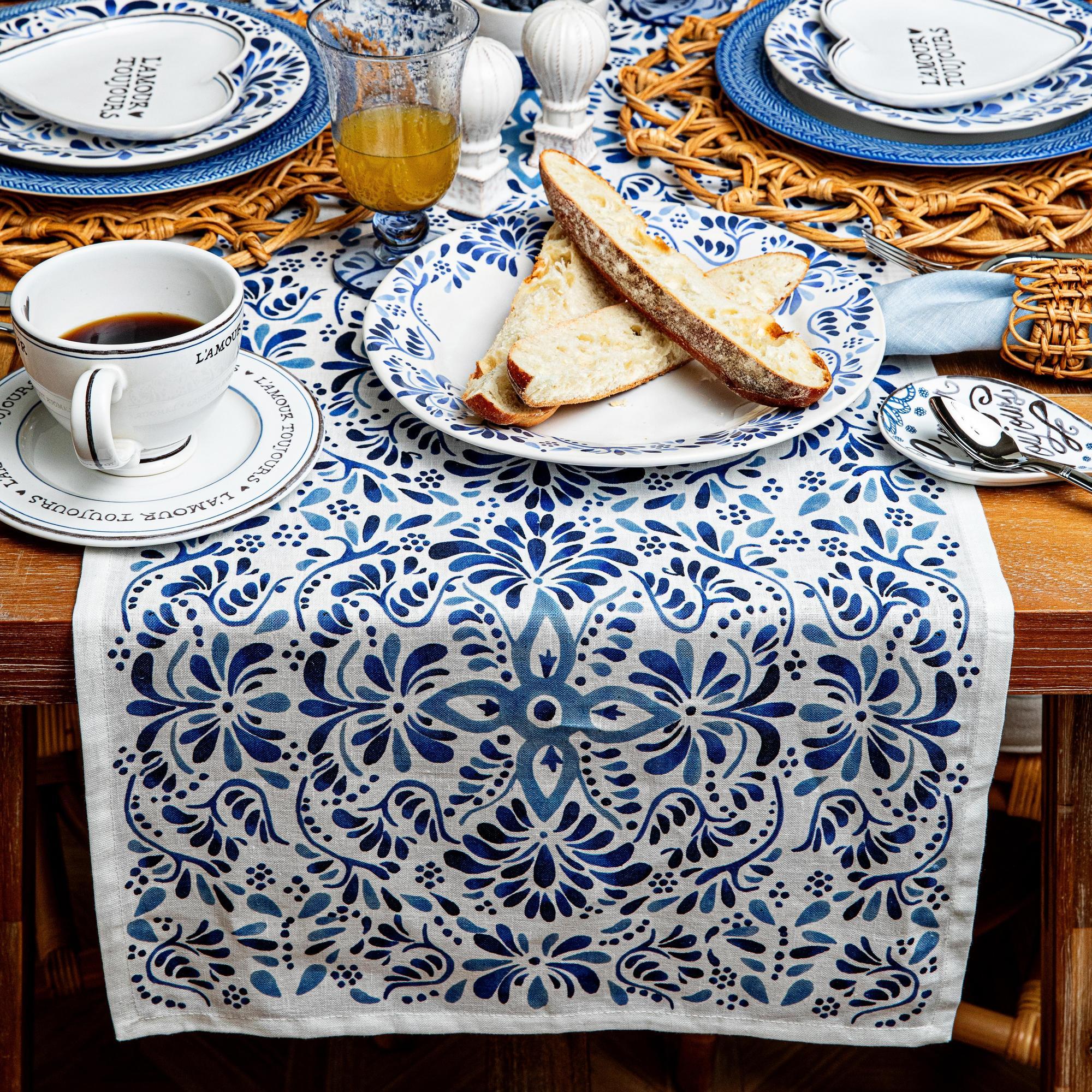 Iberian 18" x 90" Table Runner - Indigo - Image 4