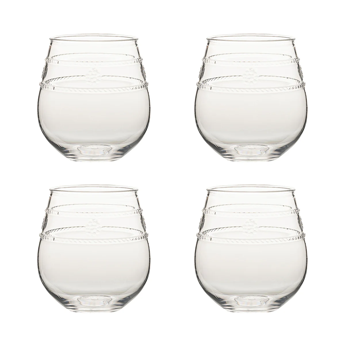 Isabella Acrylic Stemless Wine GlassSet/4