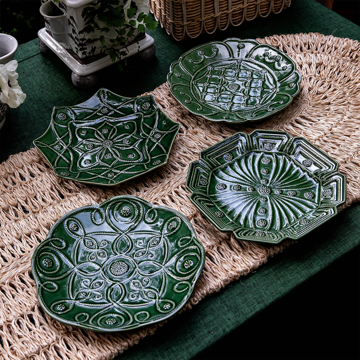 Jardins du Monde Dessert/Salad Plate Assorted Set/4 - Basil - Image 4