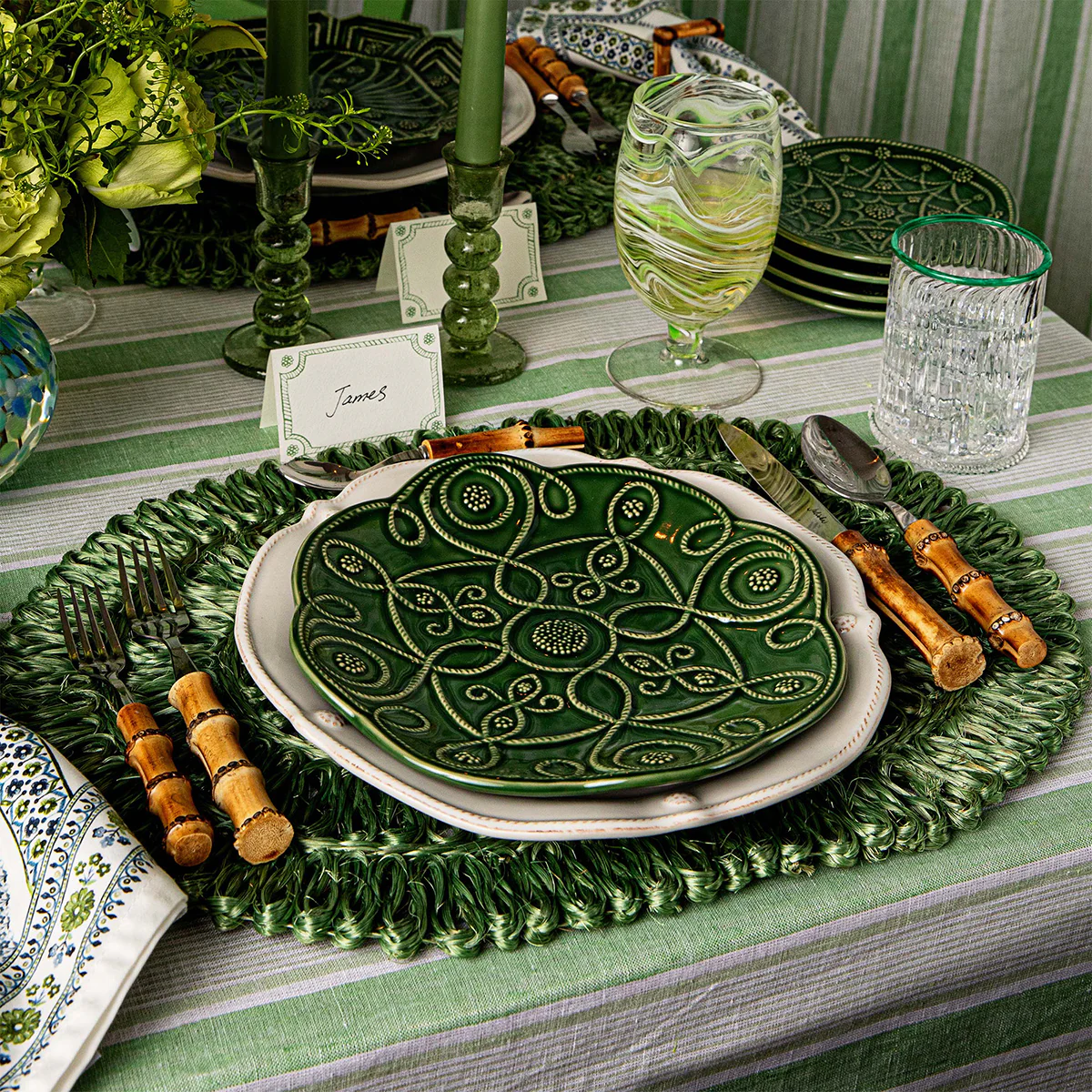 Jardins du Monde Dessert/Salad Plate Assorted Set/4 - Basil - Image 5