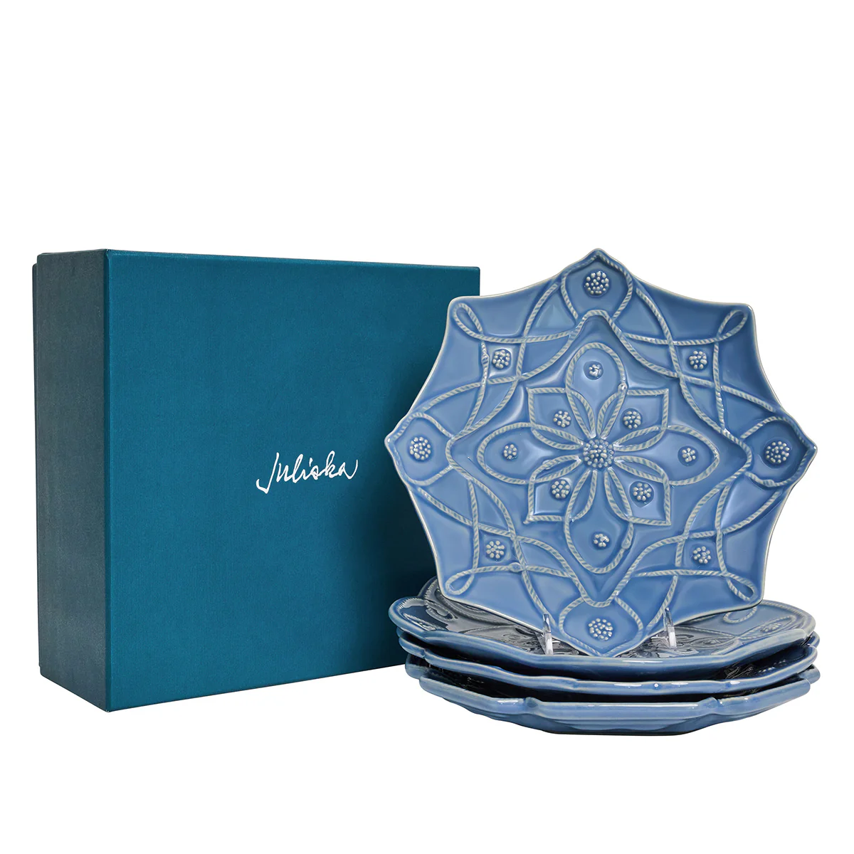 Jardins du Monde Dessert/Salad Plate Assorted Set/4 - Chambray - Image 2