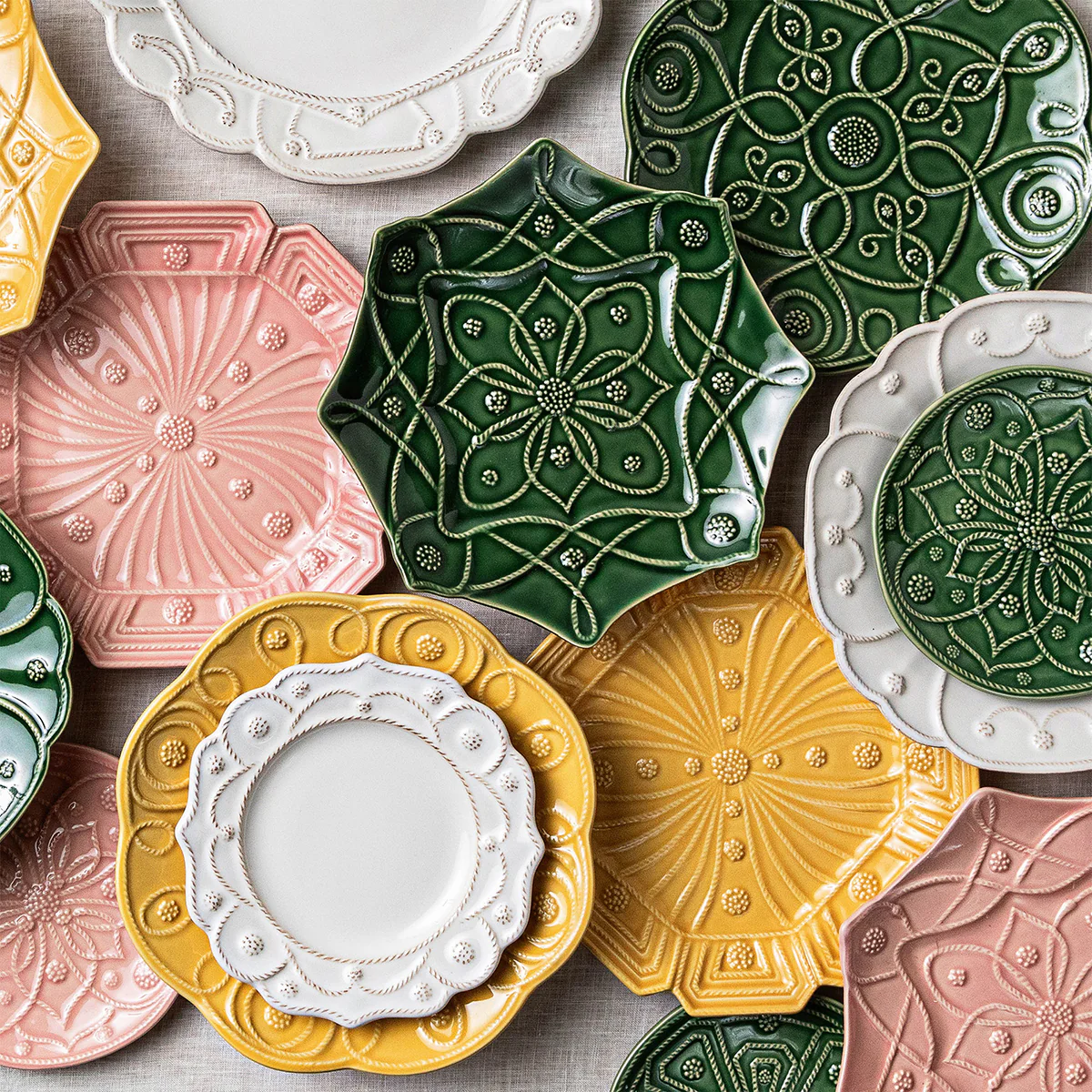 Jardins du Monde Side/Cocktail Plate Assorted Set/4 - Basil - Image 6