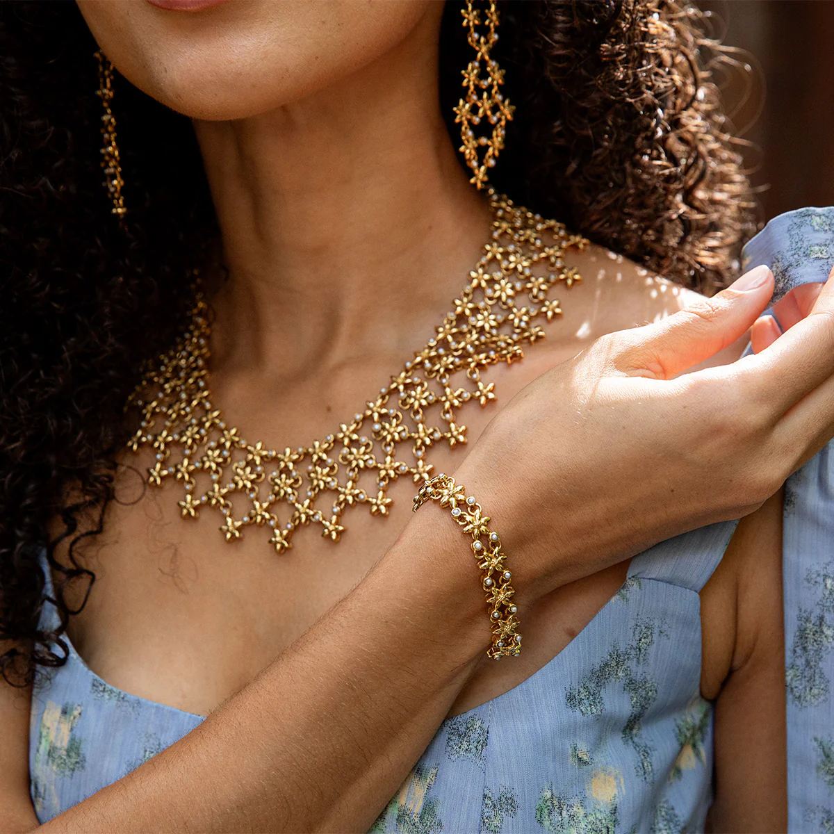 Jasmine Bracelet, 7"+2" - Pearl White - Image 4
