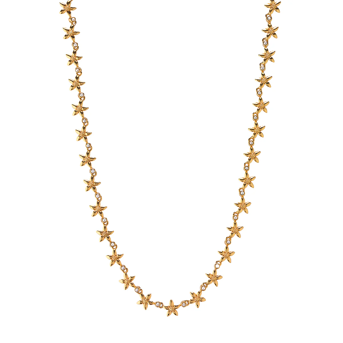 Jasmine Necklace, 16"+2" - Pearl White