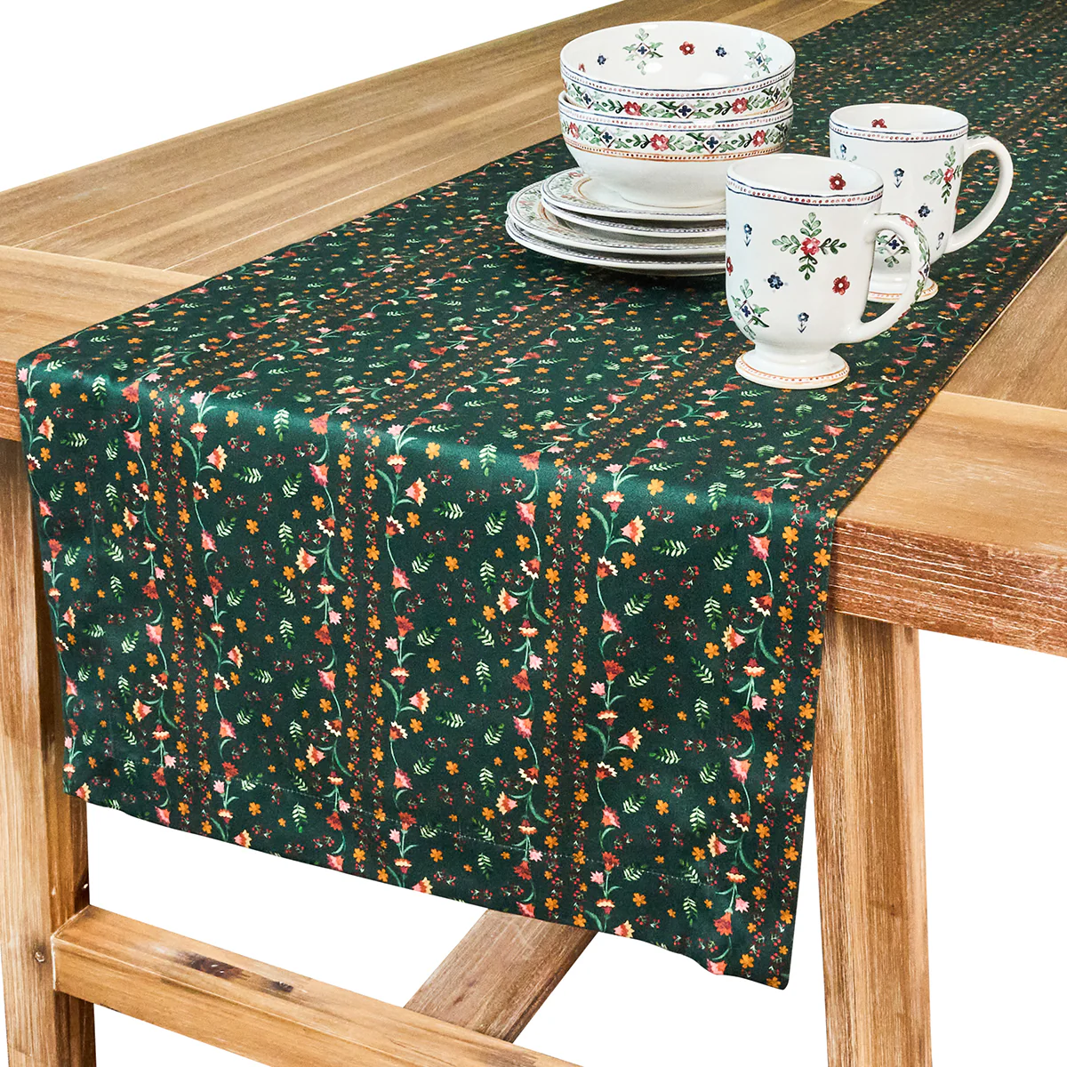 Klara 18" x 90" Table Runner - Evergreen - Image 2