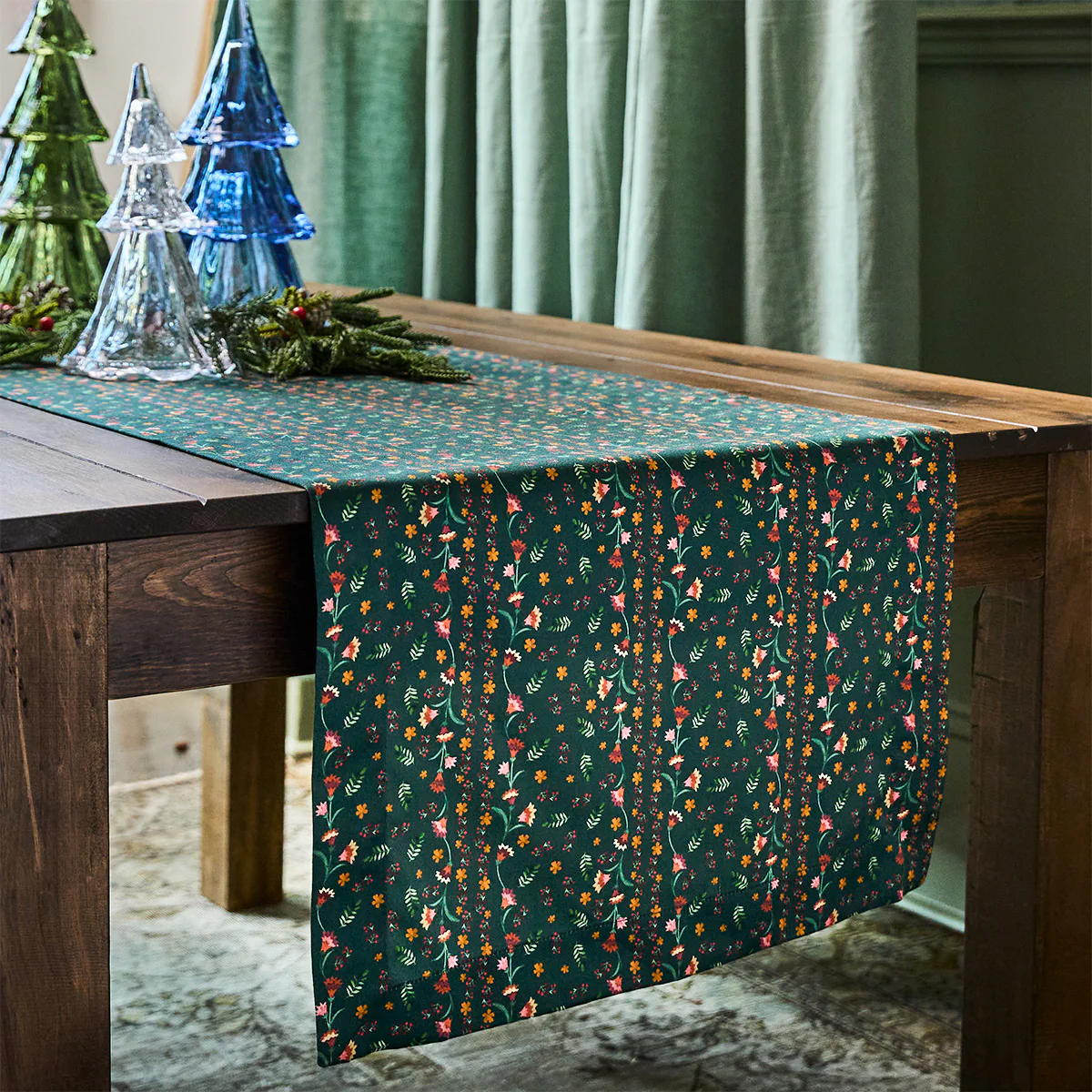 Klara 18" x 90" Table Runner - Evergreen - Image 3